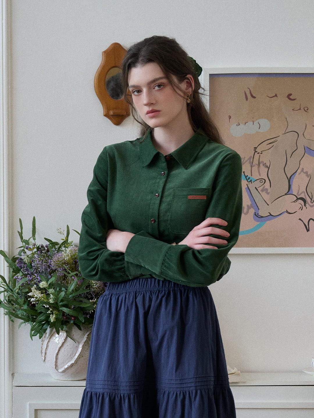 Alondra Lapel 100% Cotton Shirt