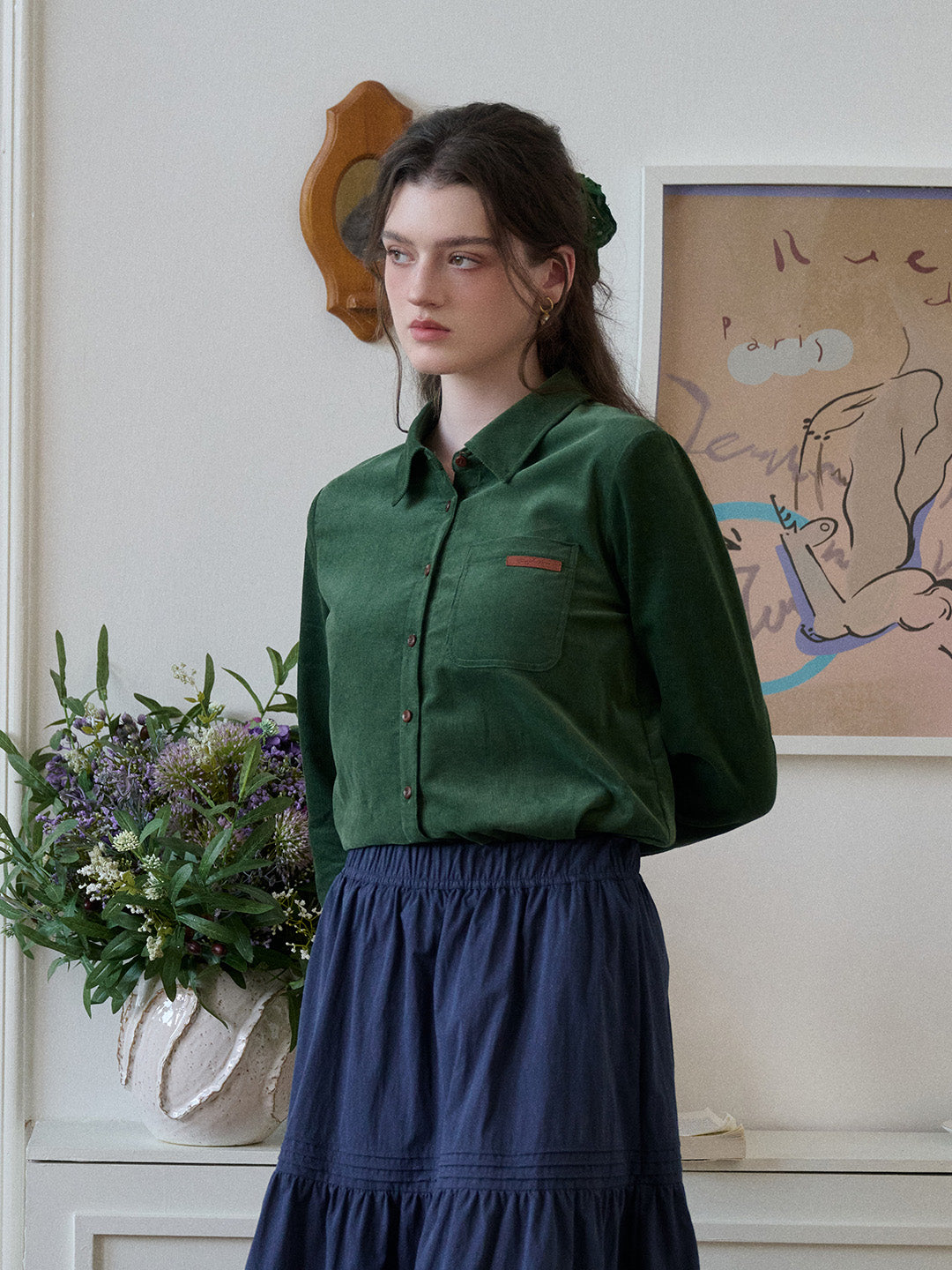 Alondra Lapel 100% Cotton Shirt