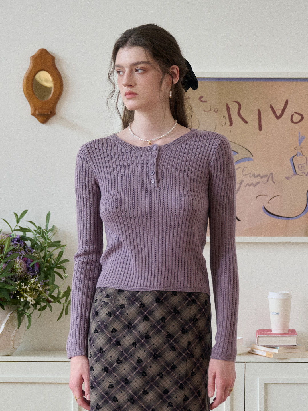 Kamryn Round Neck Ribbed Knit Top