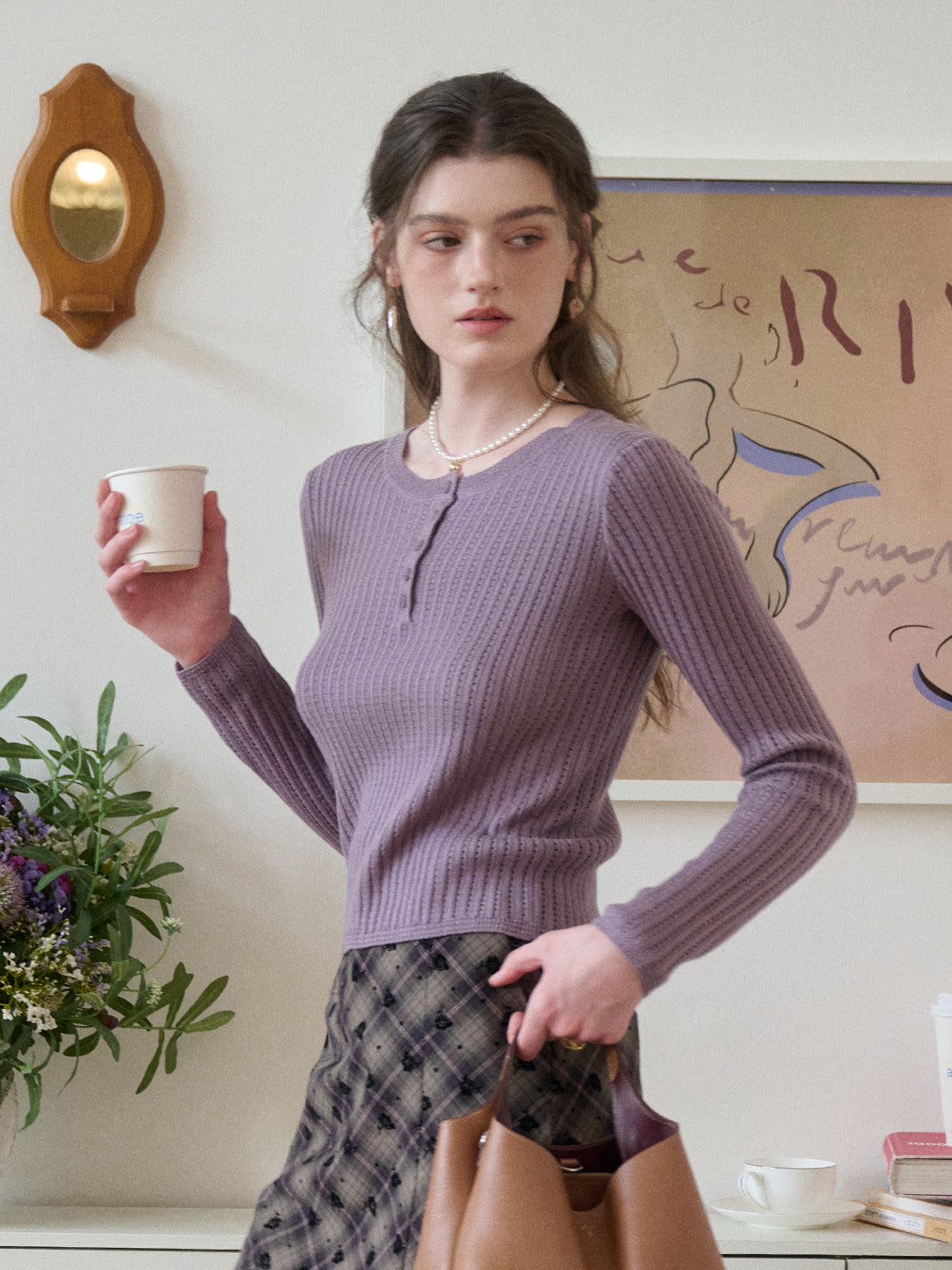 Kamryn Round Neck Ribbed Knit Top