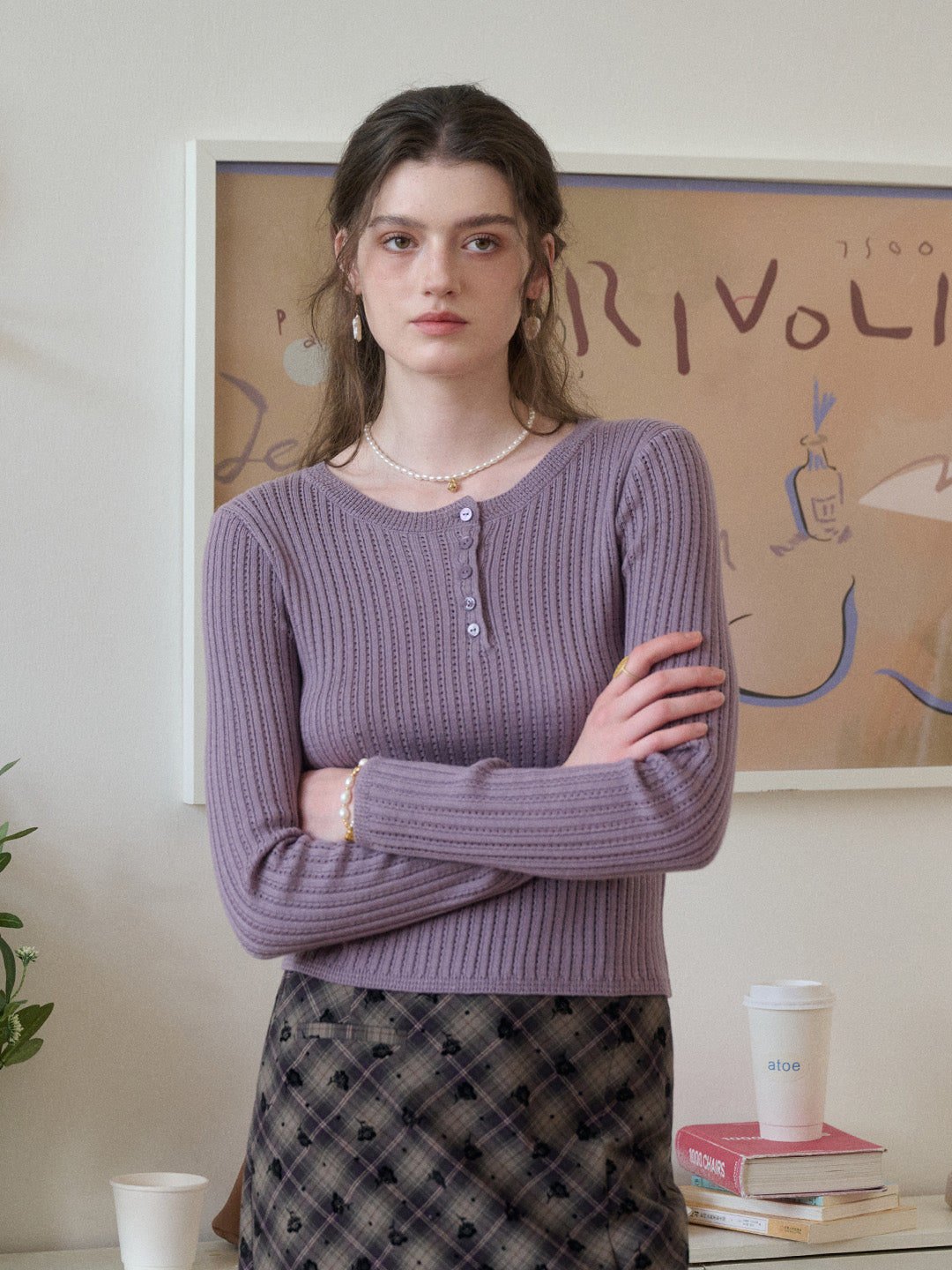 Kamryn Round Neck Ribbed Knit Top
