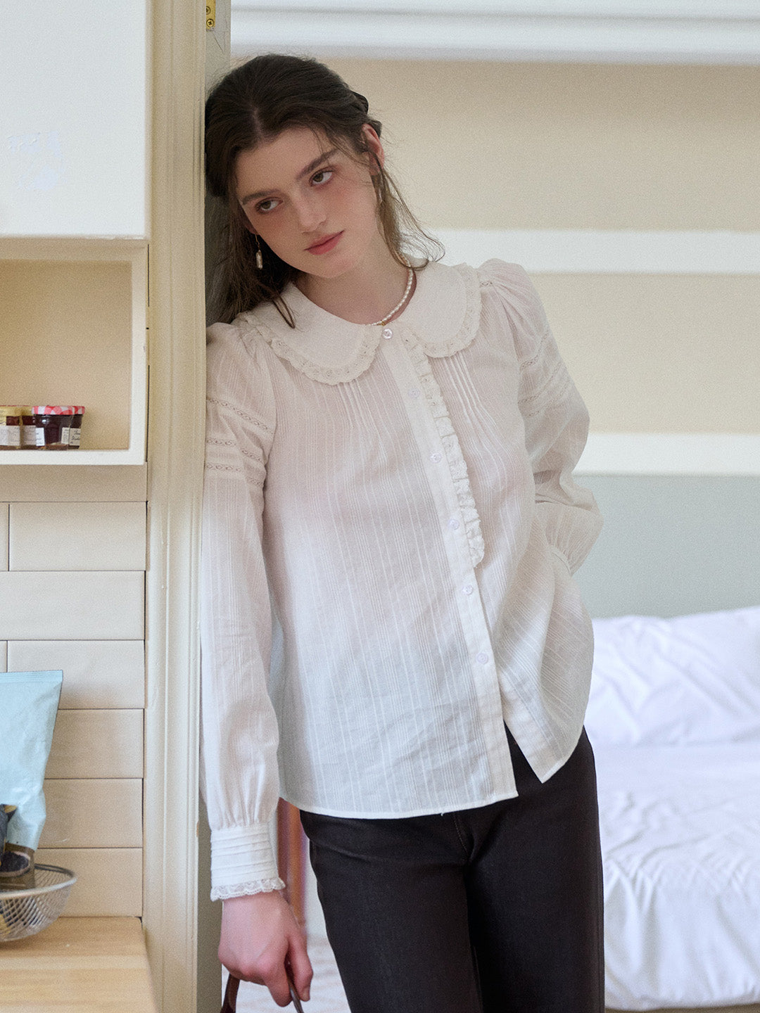 Maliyah Peter Pan Collar 100% Cotton Blouse