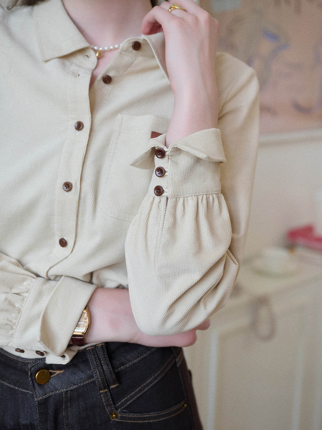 Alondra Lapel 100% Cotton Shirt