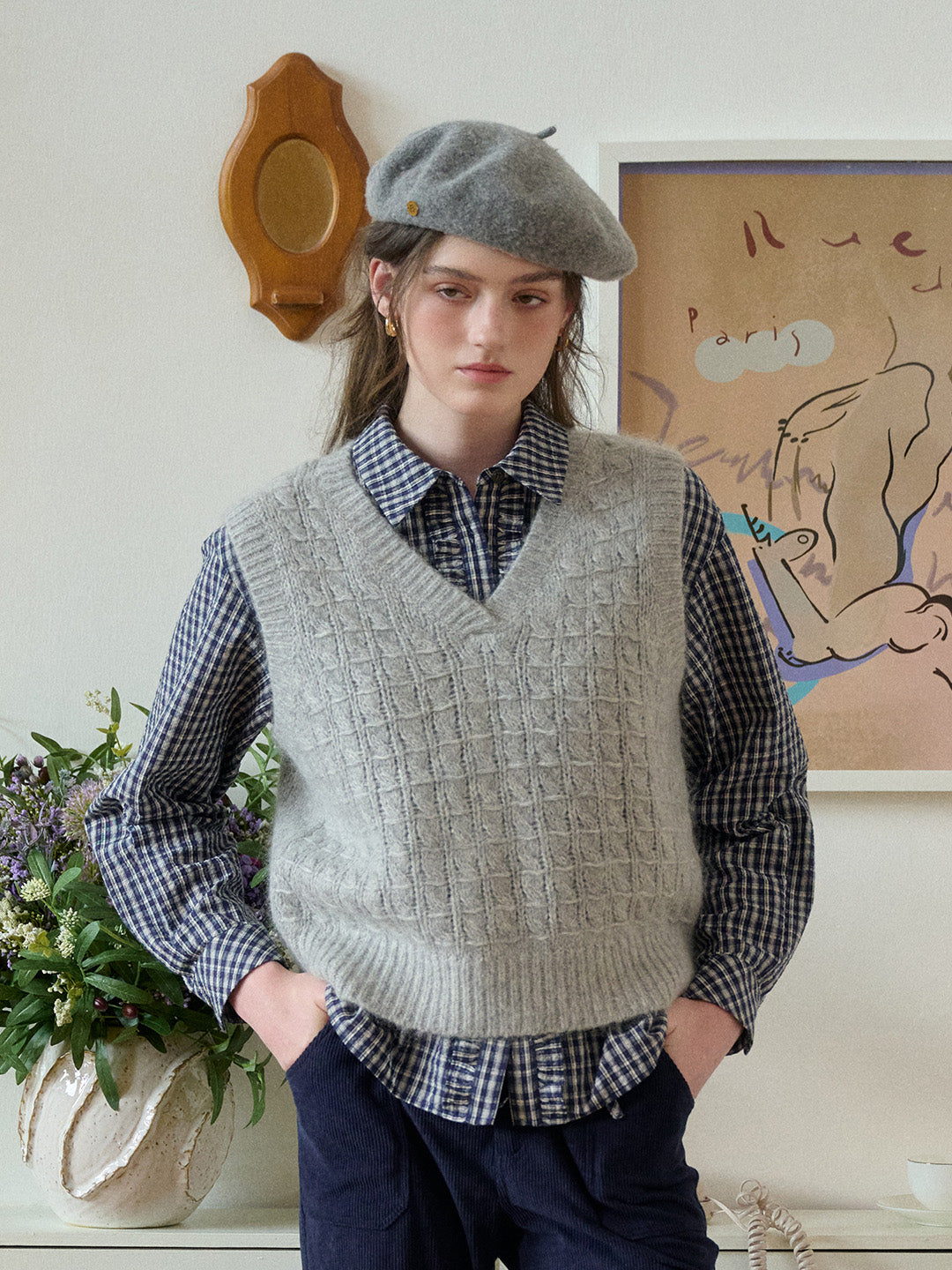 Florence V-Neck Wool Vest