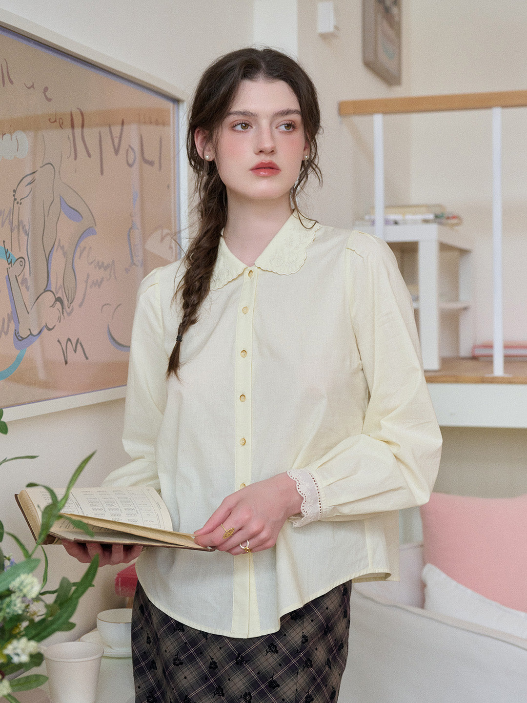 Legacy Peter Pan Collar Lyocell Cotton Shirt