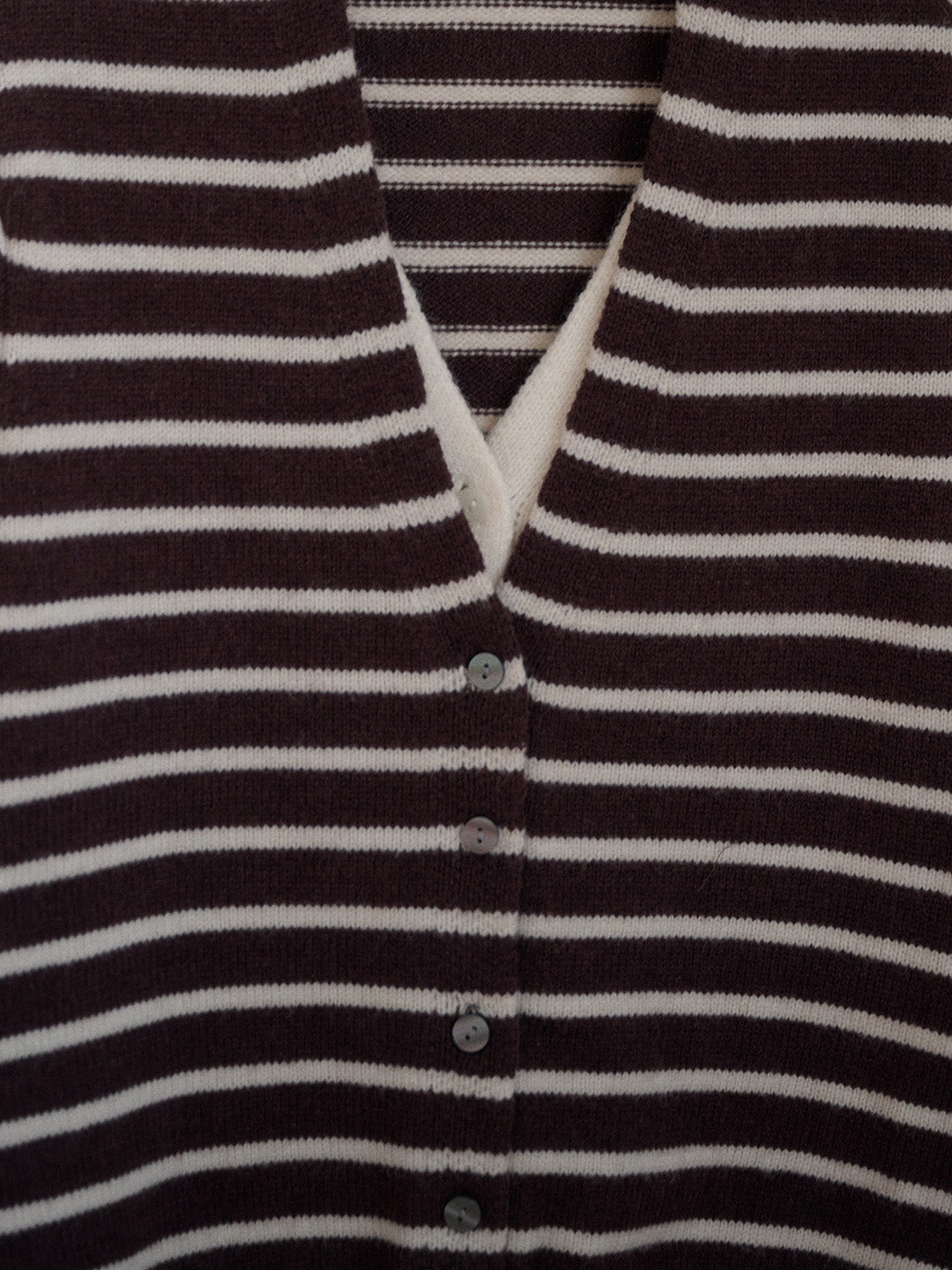 Frankie V-Neck Stripe Wool Cardigan