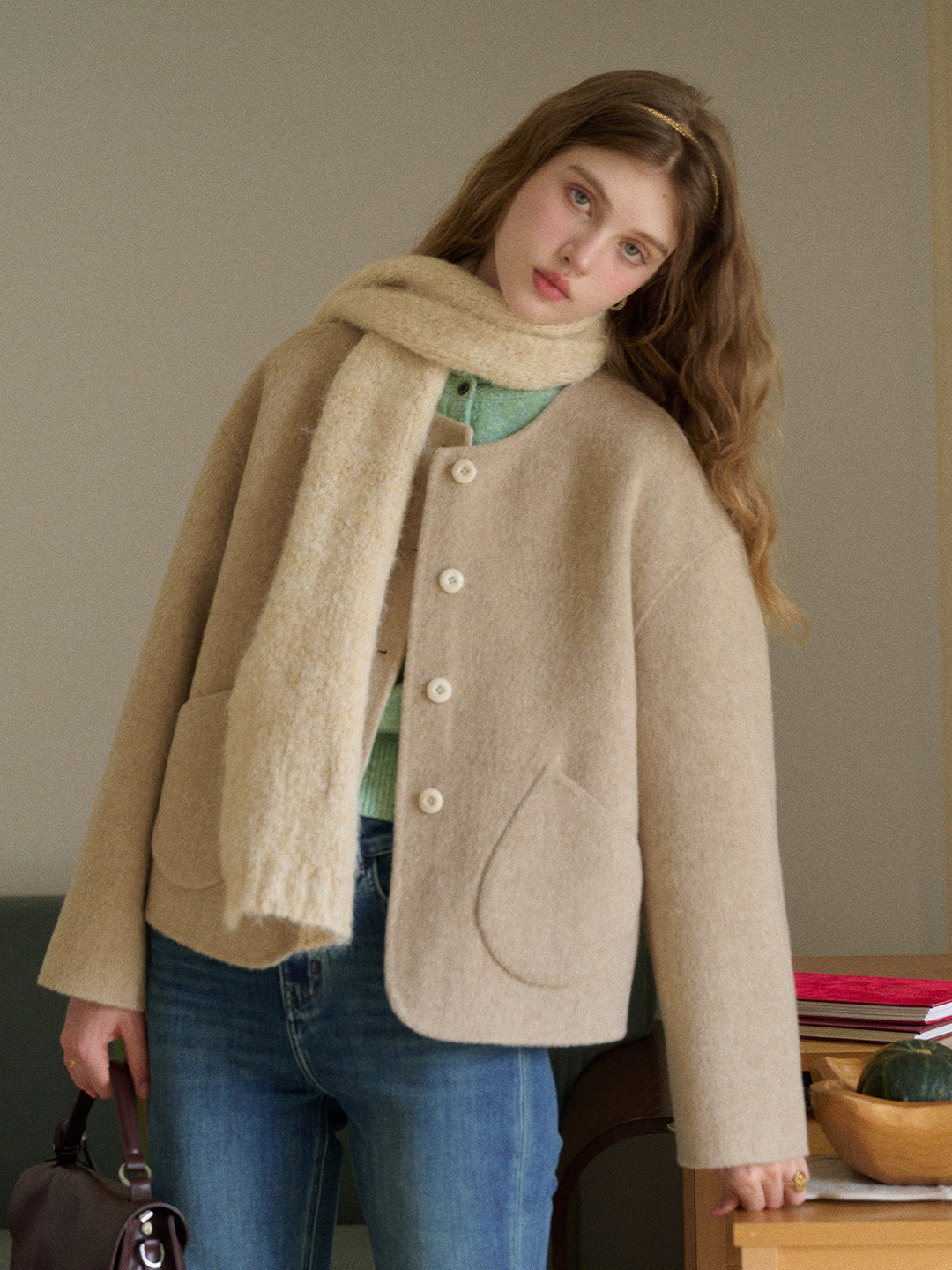 Savanna Round Neck 100% Wool Jacket