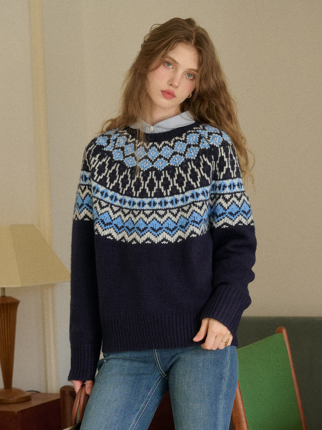 Estella Round Neck Fair Isle Sweater