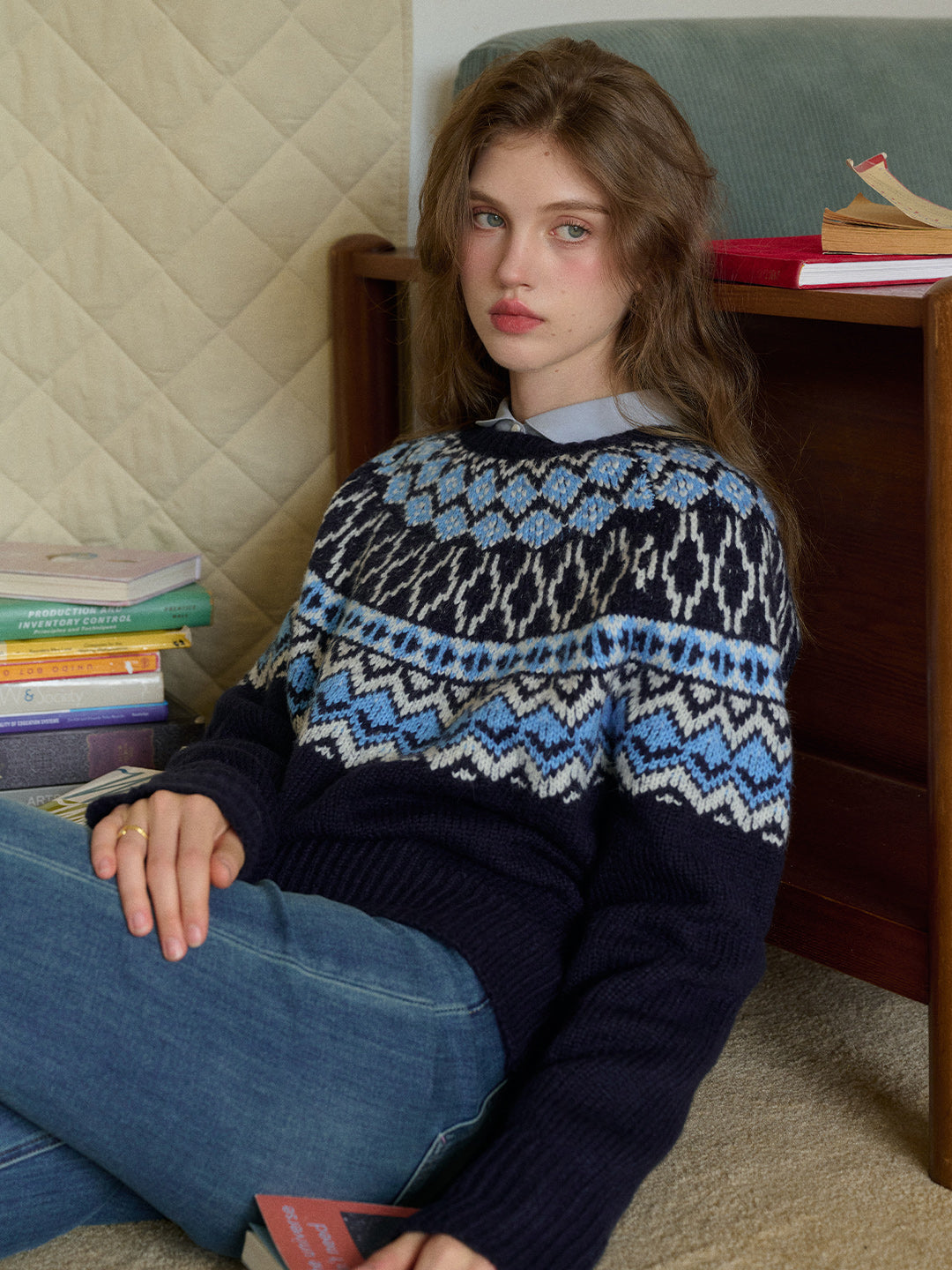 Estella Round Neck Fair Isle Sweater