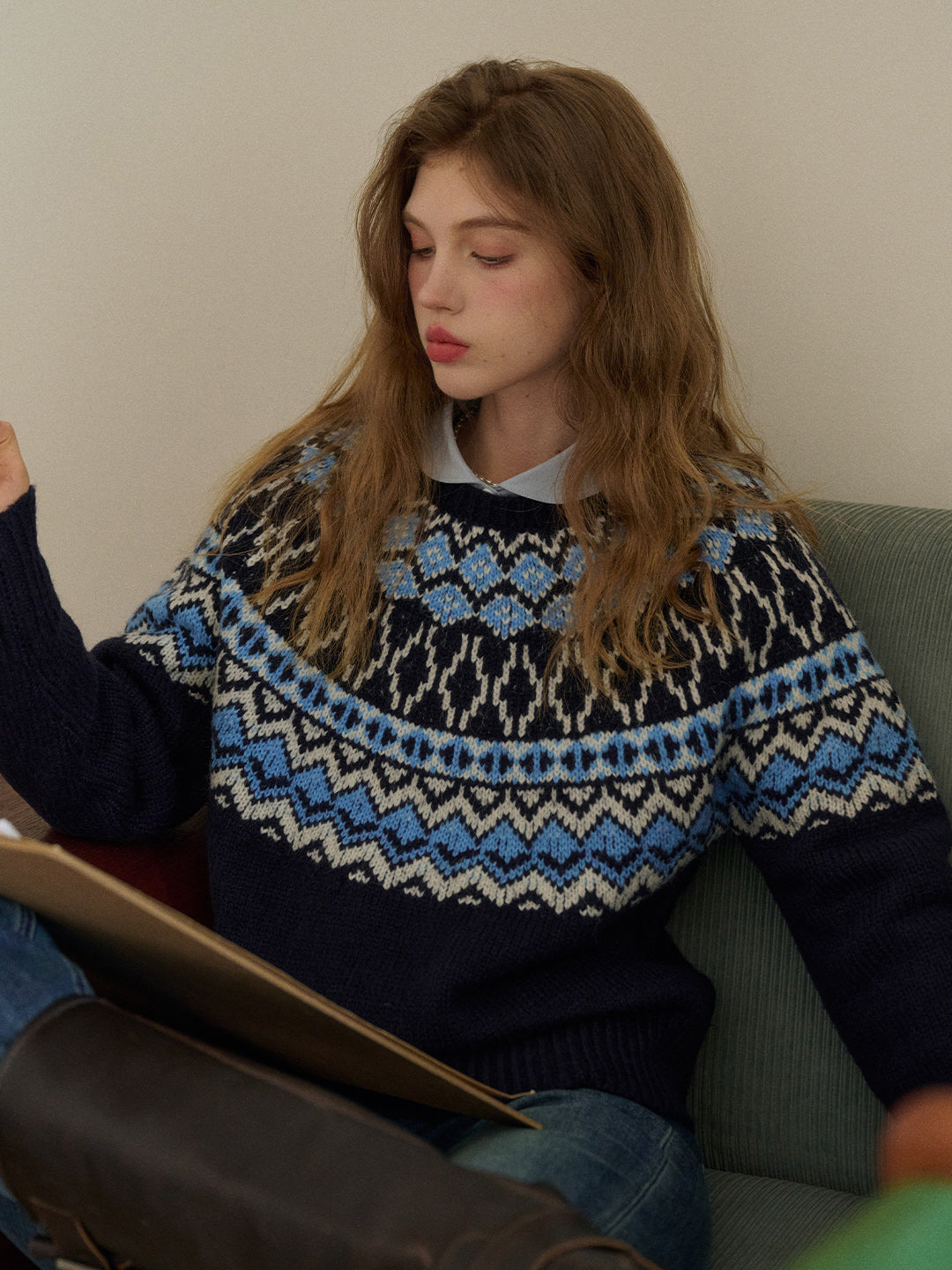 Estella Round Neck Fair Isle Sweater