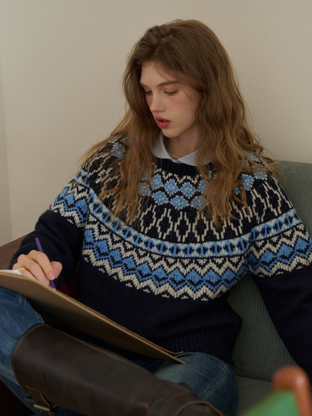 Estella Round Neck Fair Isle Sweater