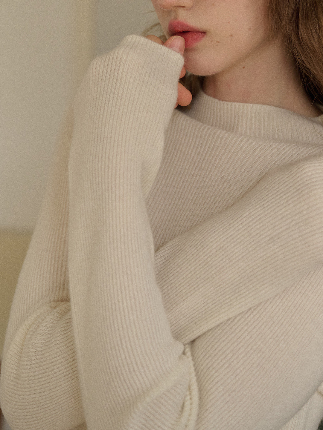 Abby Mock Neck Ribbed Sweater