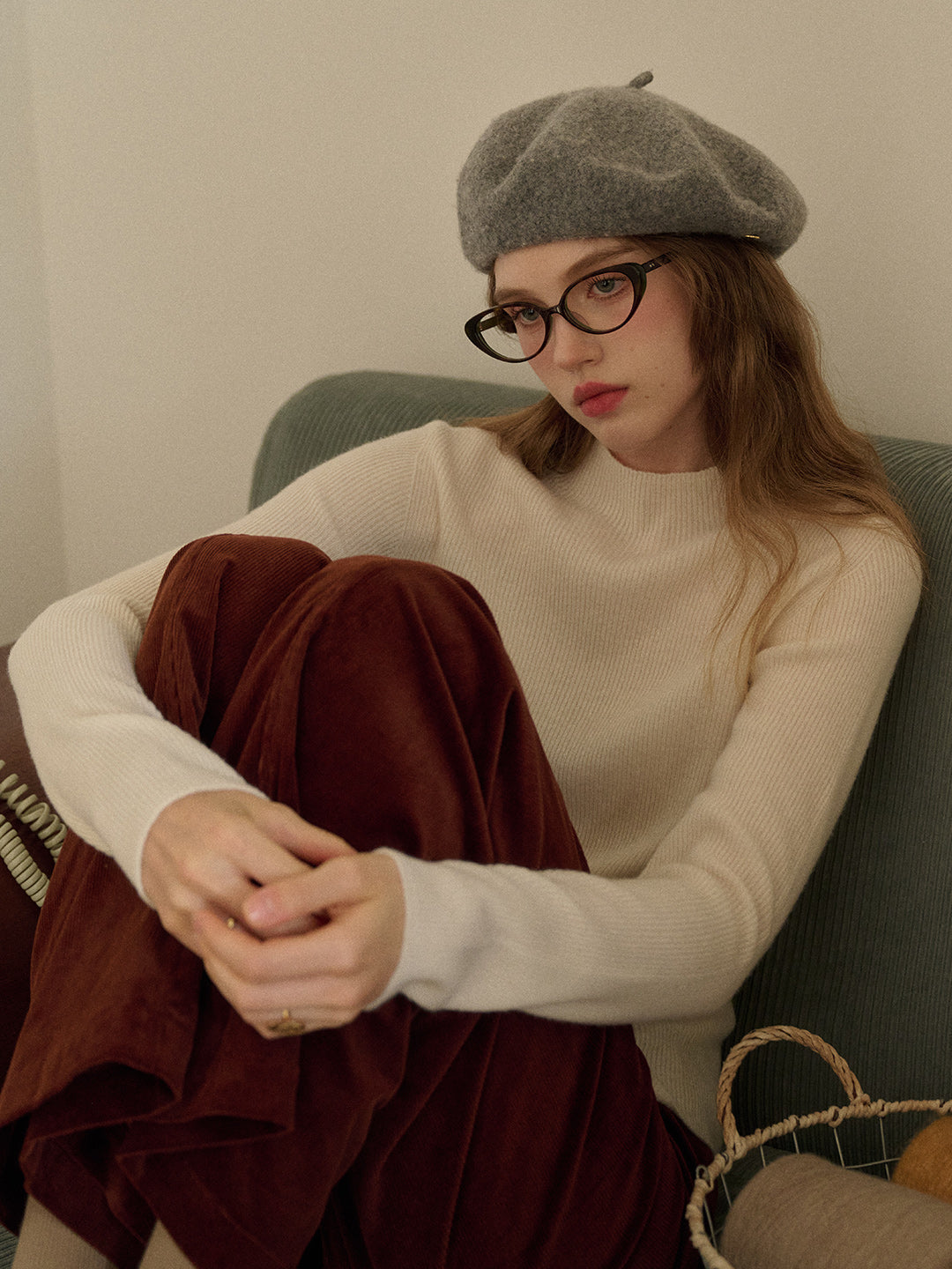 Abby Mock Neck Ribbed Sweater