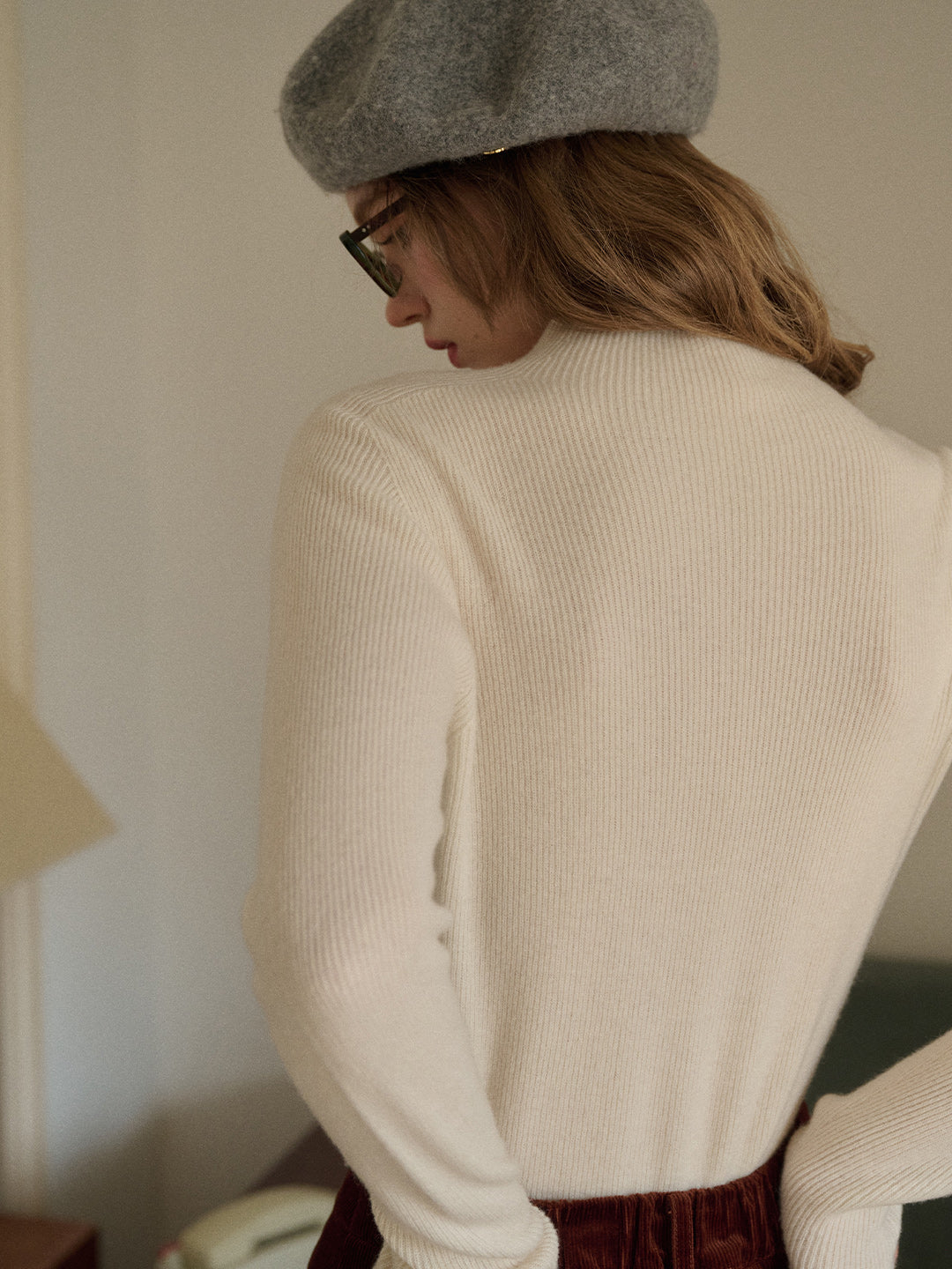 Abby Mock Neck Ribbed Sweater