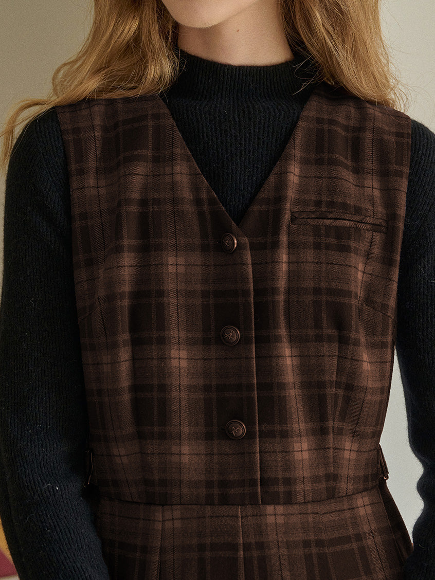 Kinley V-Neck Plaid Dress