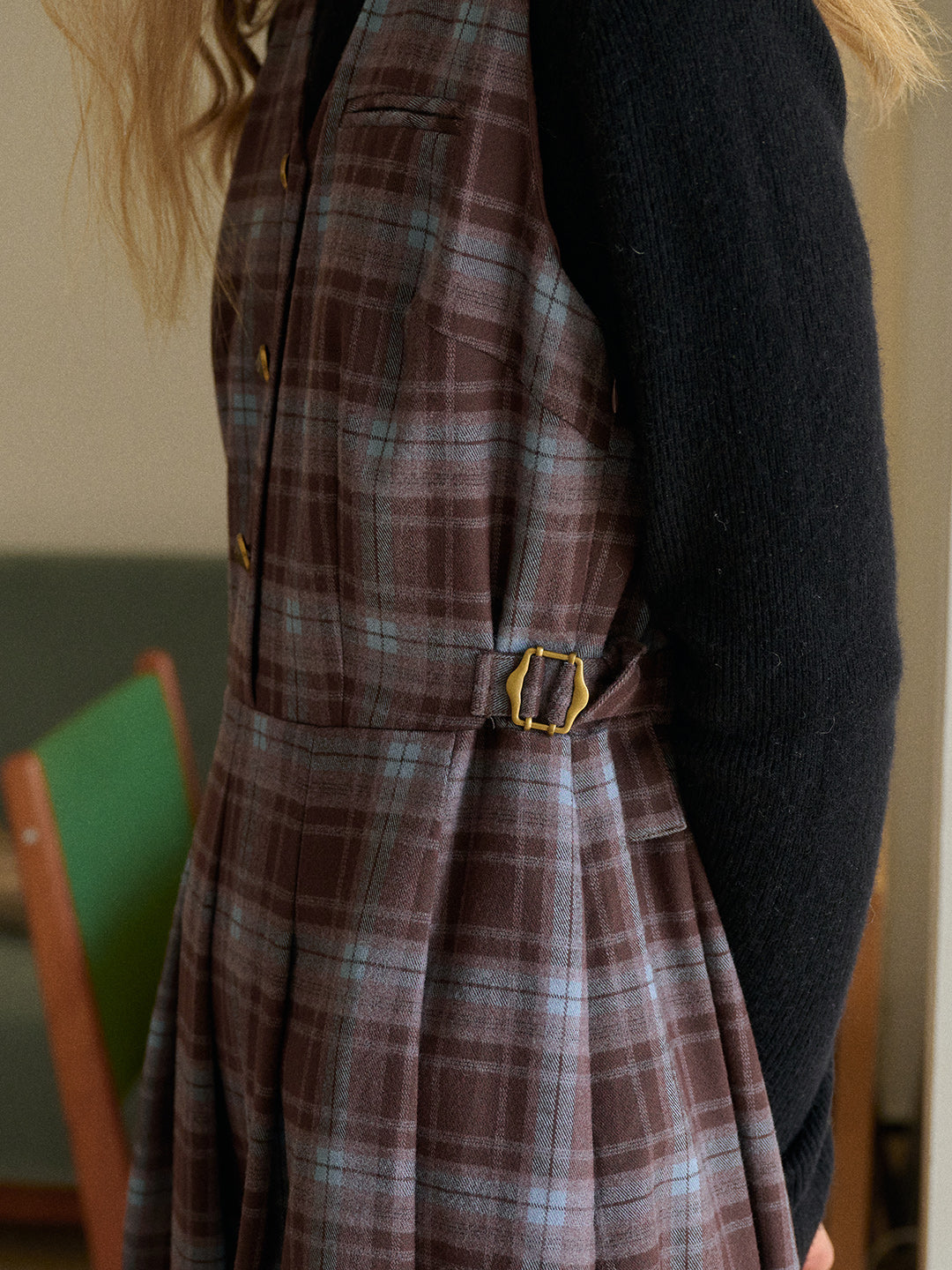 Kinley V-Neck Plaid Dress