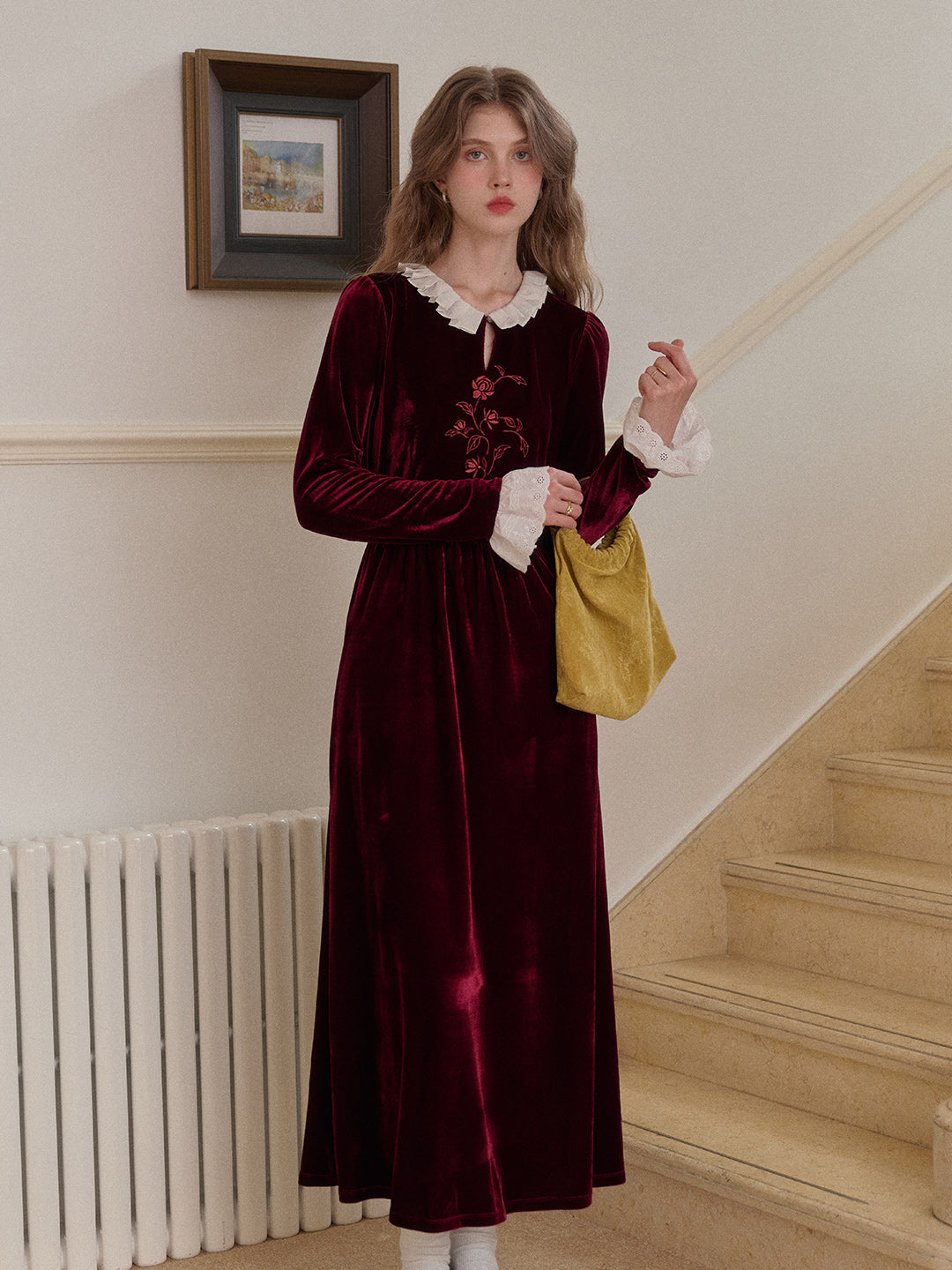 Aliana Round Neck Embroidery Dress