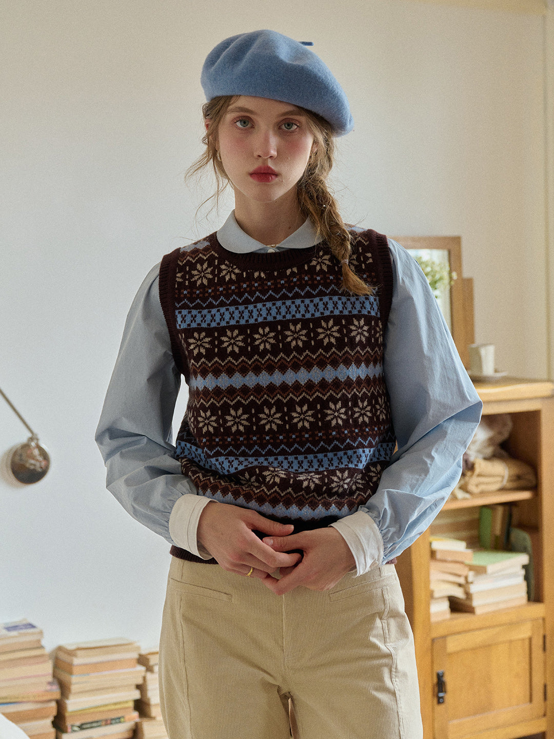 Iyla Round Neck Fair Isle Vest