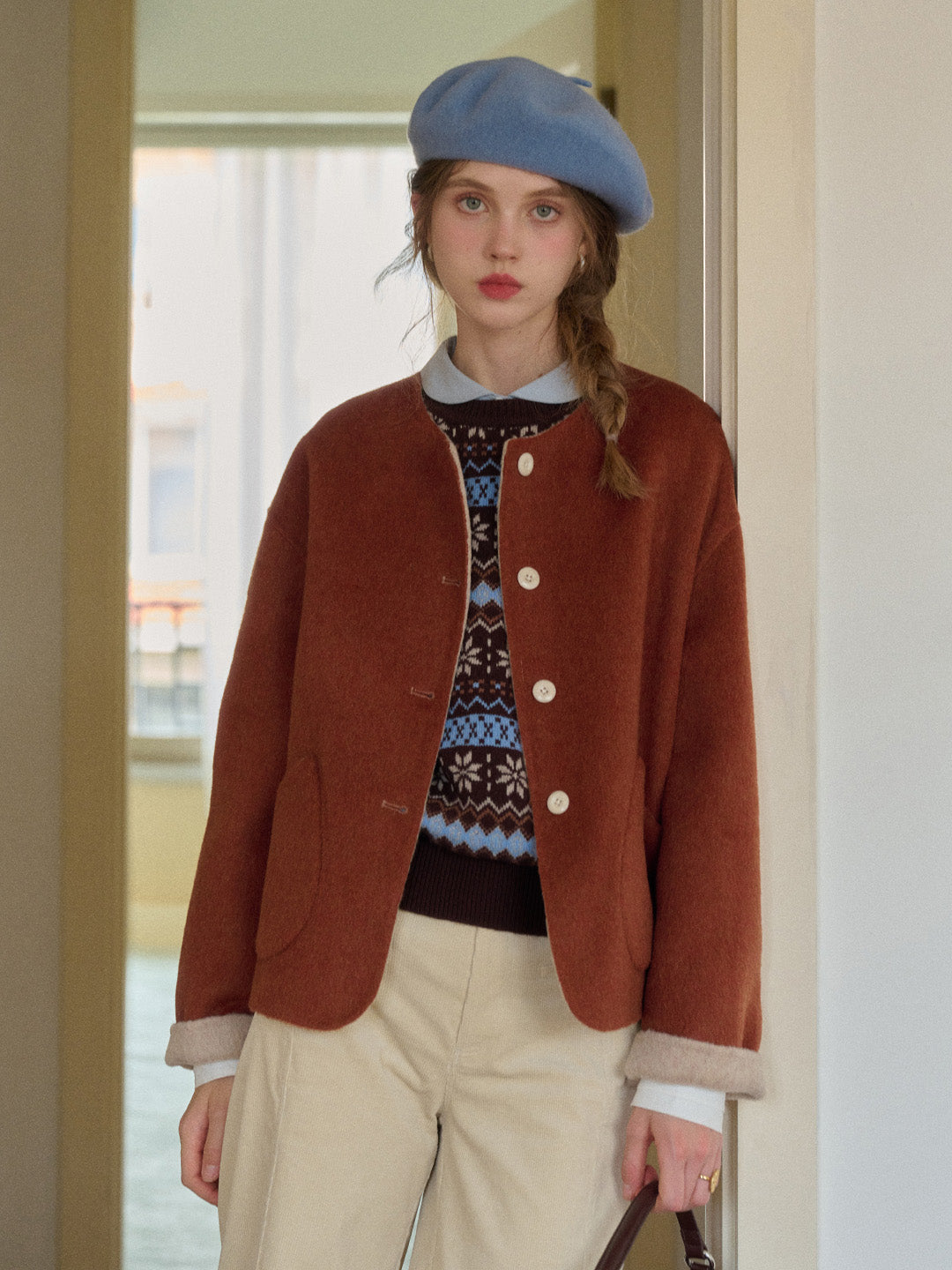 Savanna Round Neck 100% Wool Jacket