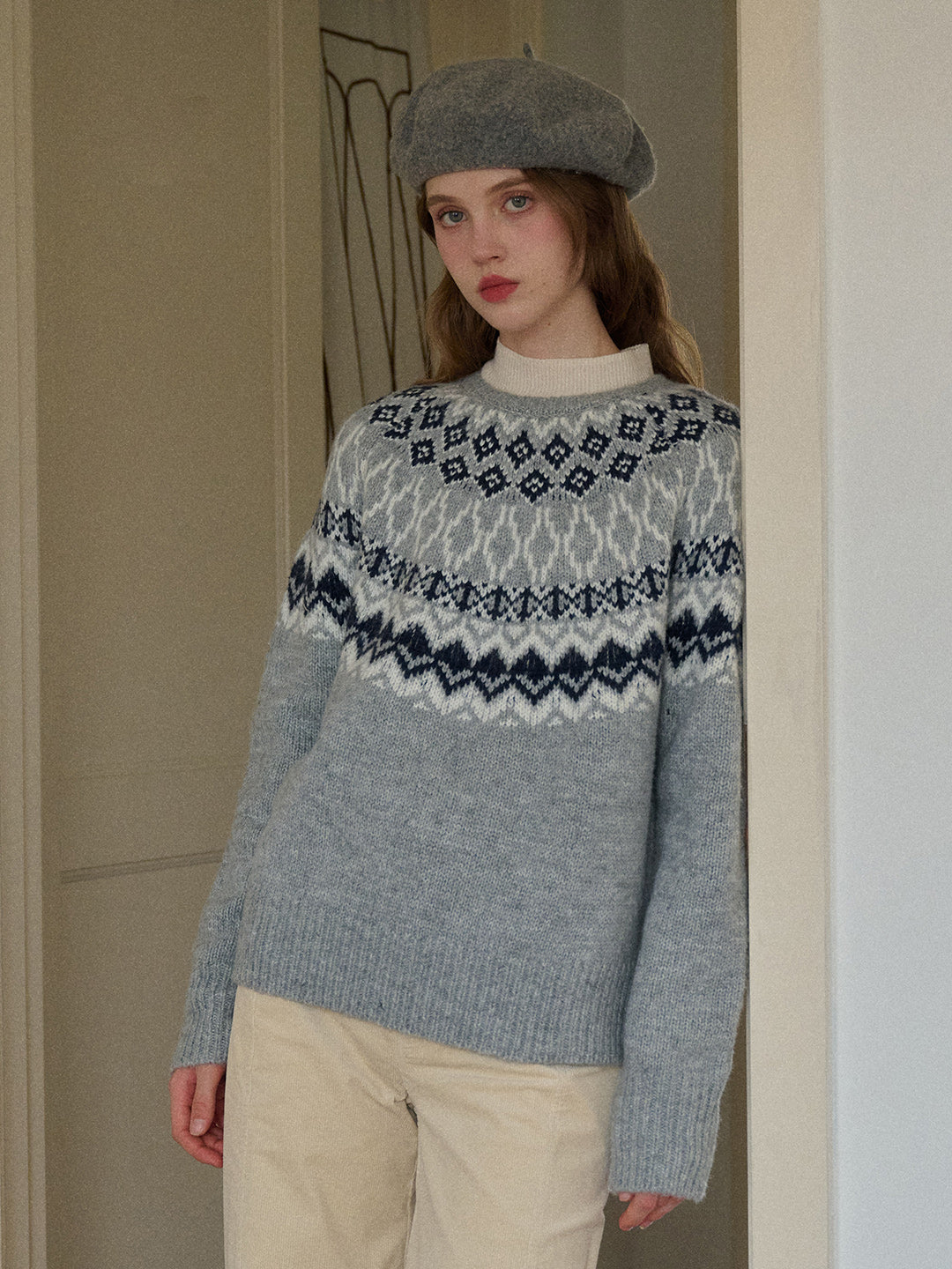 Estella Round Neck Fair Isle Sweater