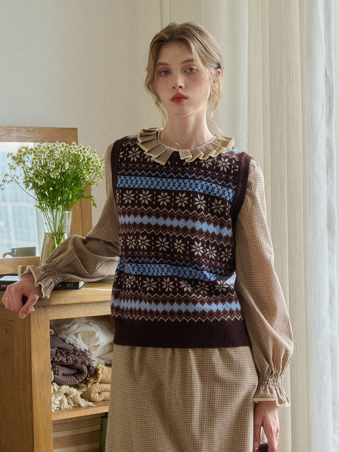 Iyla Round Neck Fair Isle Vest
