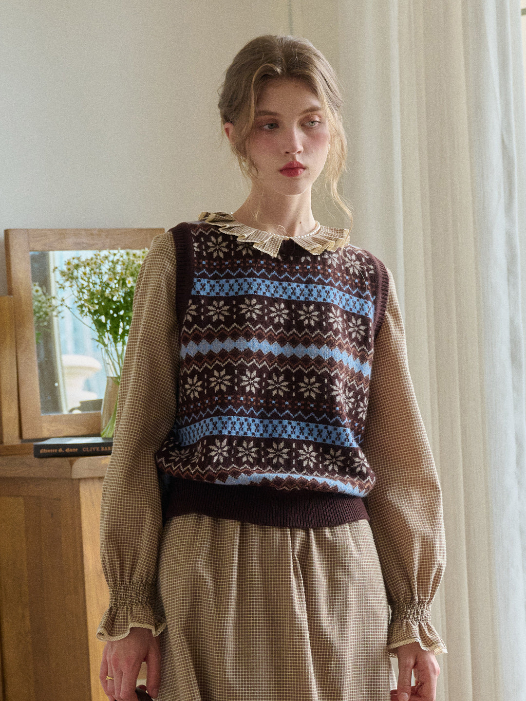 Iyla Round Neck Fair Isle Vest