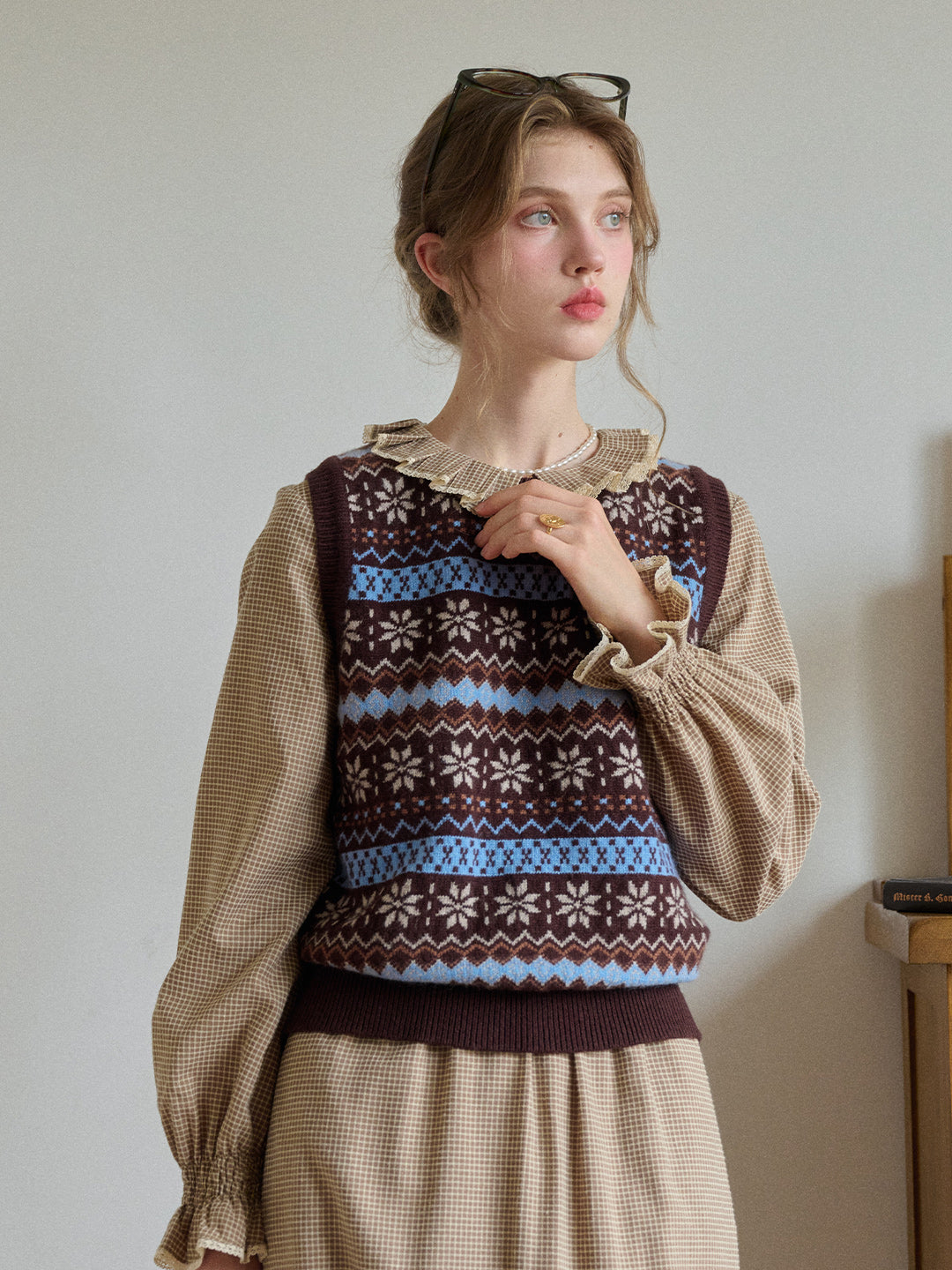 Iyla Round Neck Fair Isle Vest