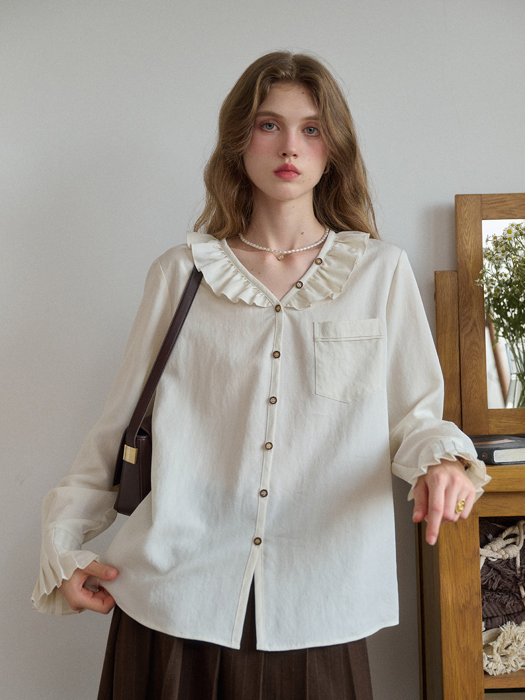 Kaitlyn V-Neck Lyocell Blouse
