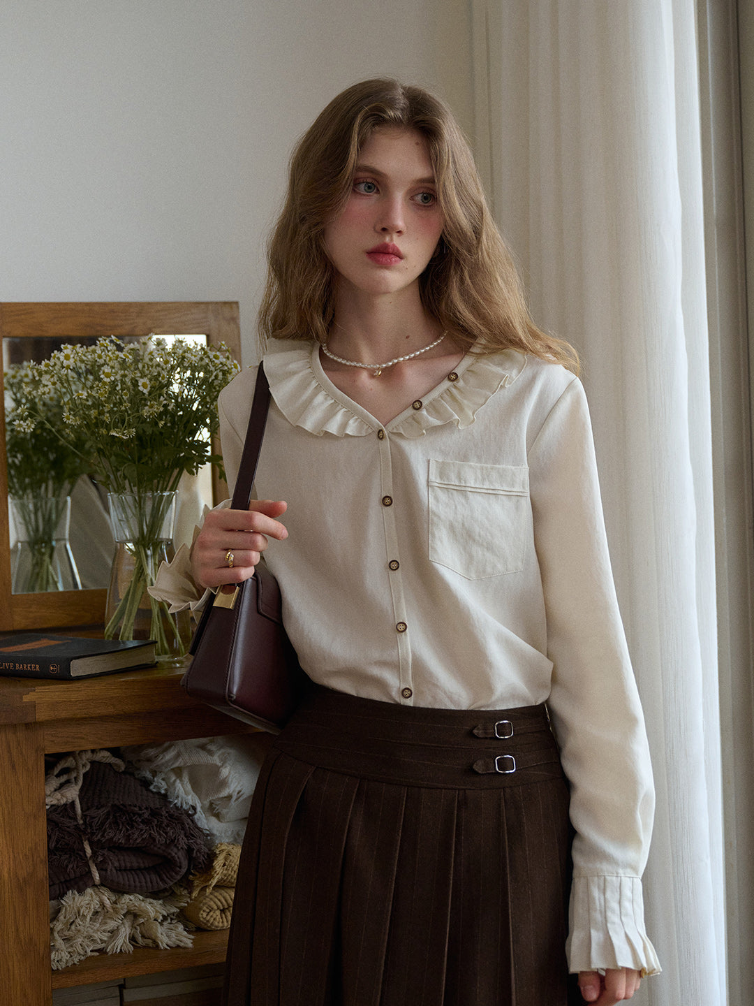 Kaitlyn V-Neck Lyocell Blouse