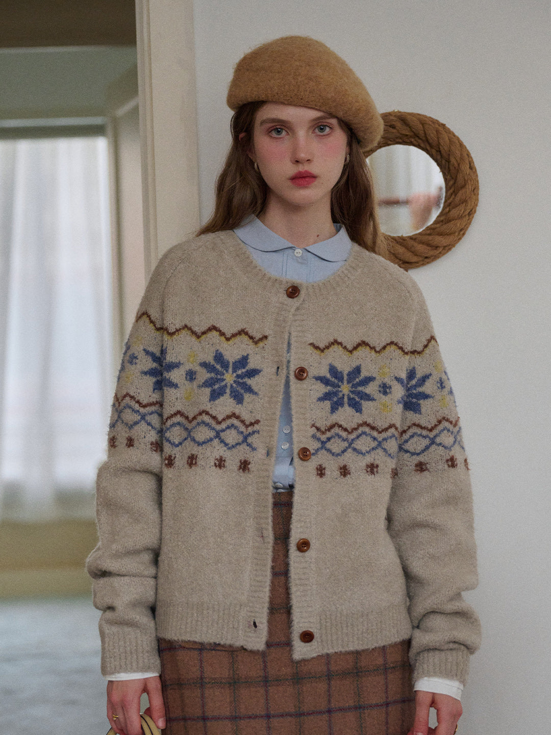 Chaya Round Neck Fair Isle Cardigan