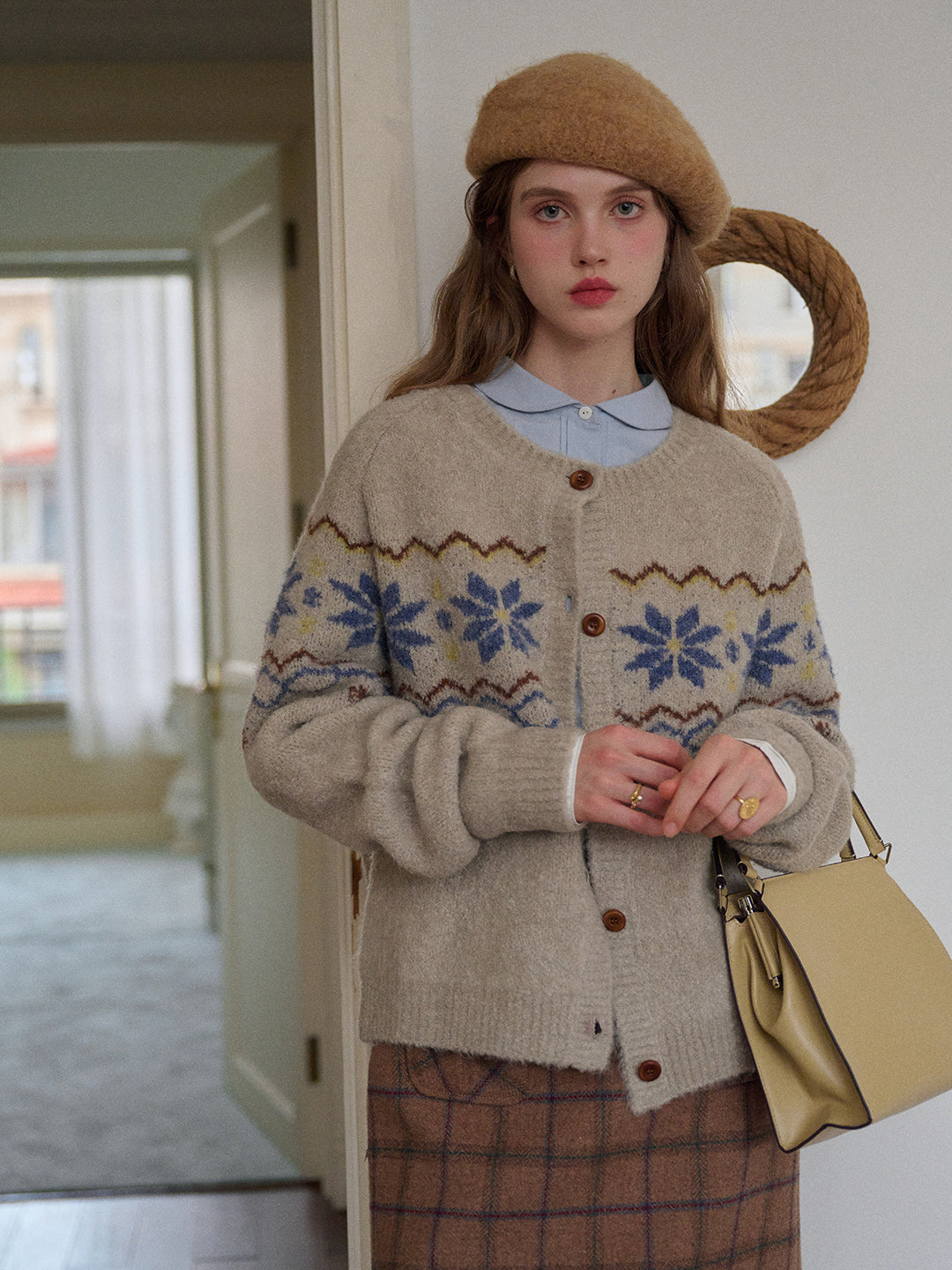 Chaya Round Neck Fair Isle Cardigan