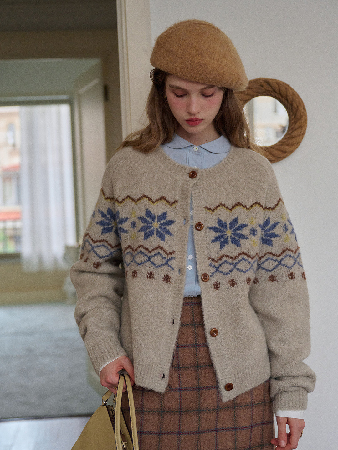 Chaya Round Neck Fair Isle Cardigan