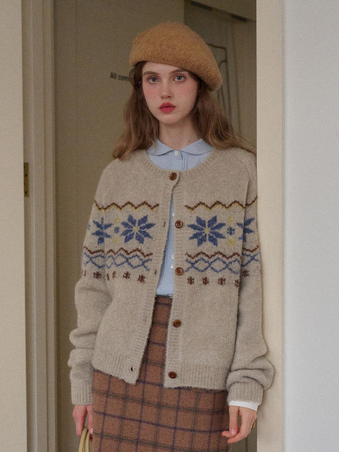 Chaya Round Neck Fair Isle Cardigan