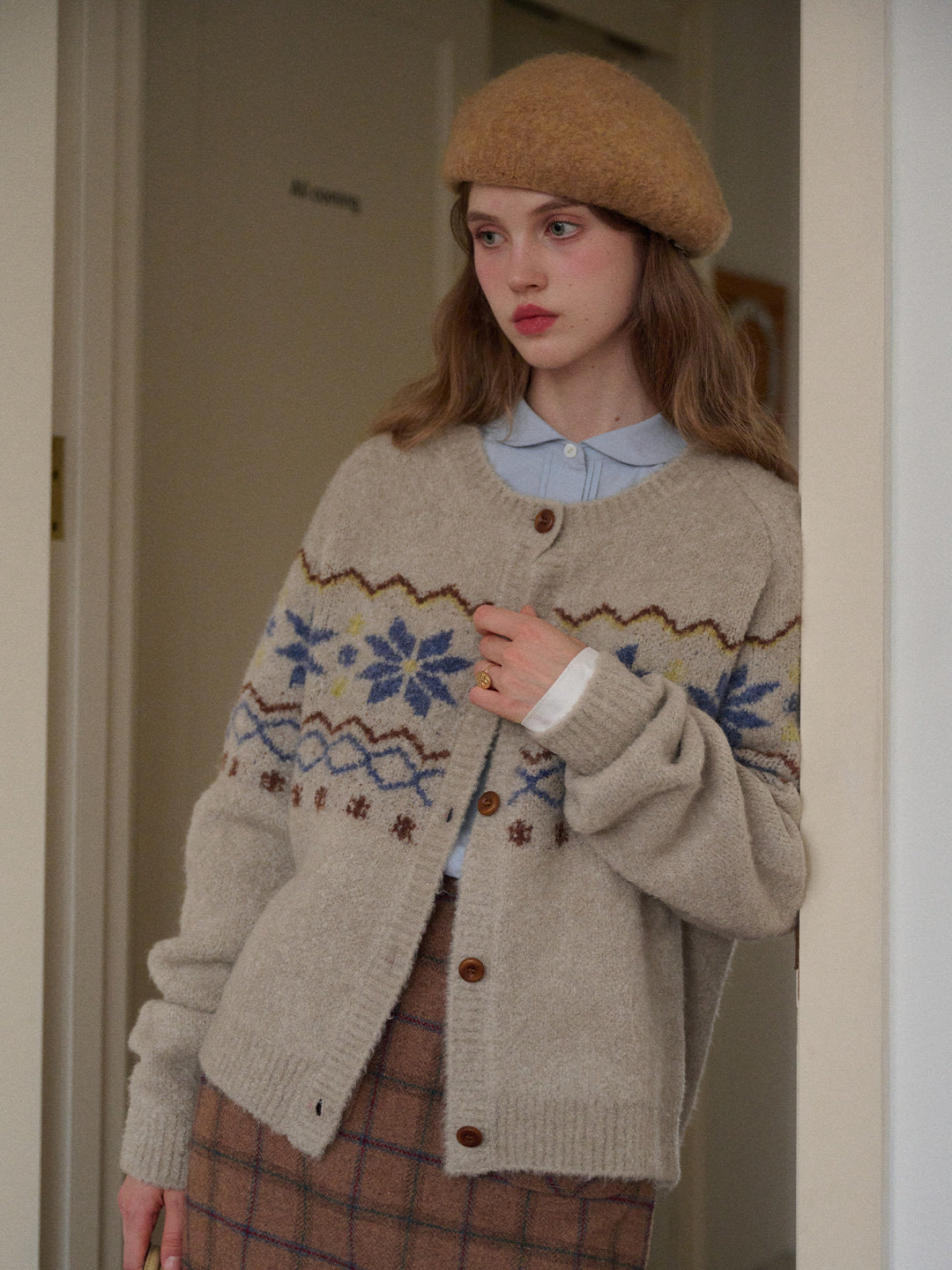 Chaya Round Neck Fair Isle Cardigan