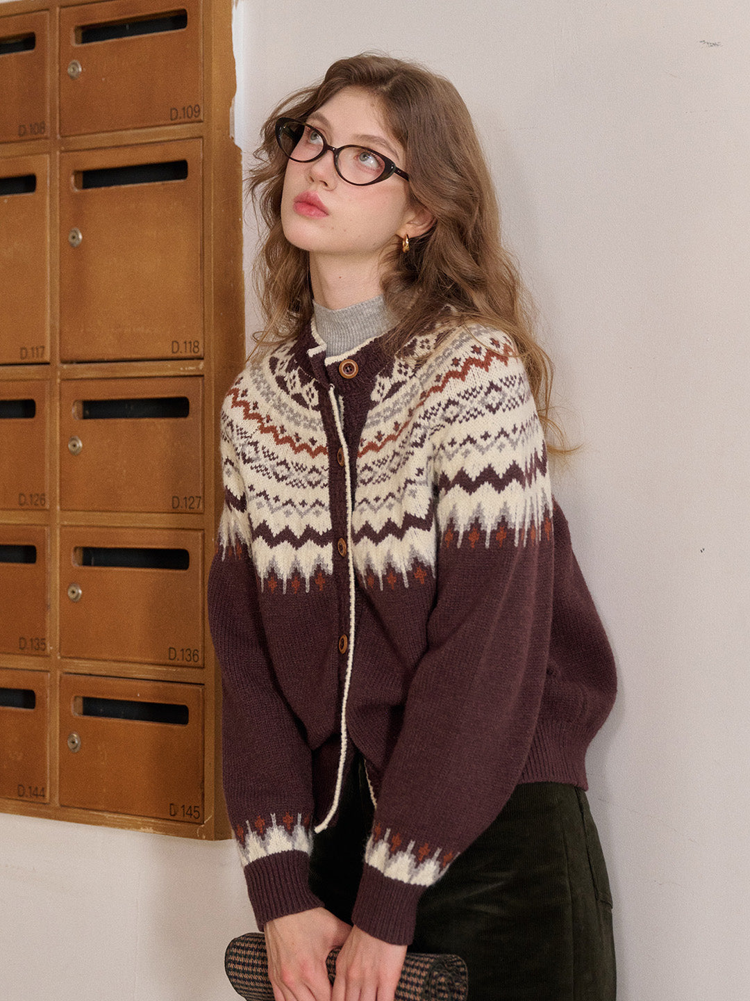 Dylan Round Neck Fair Isle Wool Cardigan