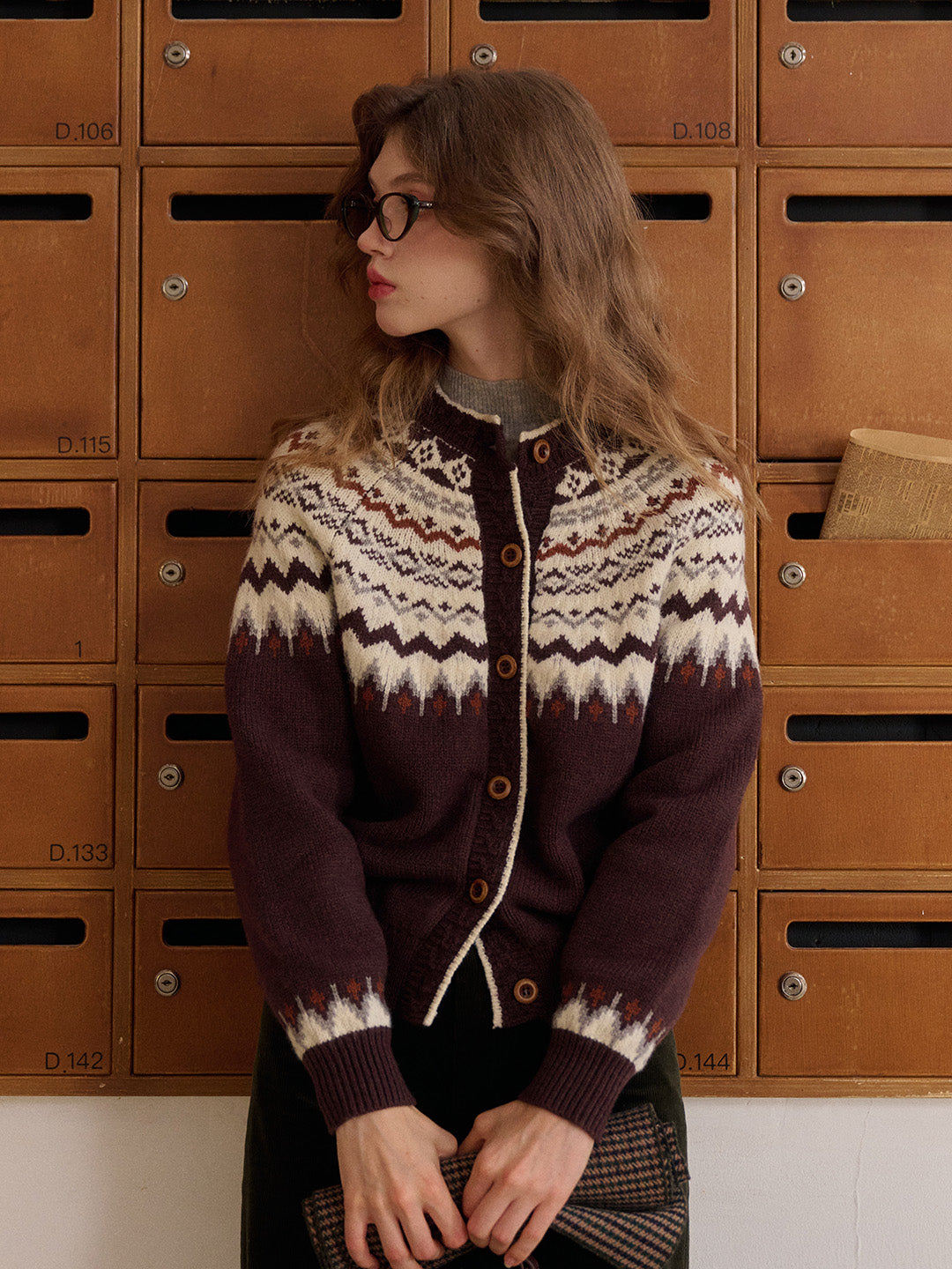 Dylan Round Neck Fair Isle Wool Cardigan