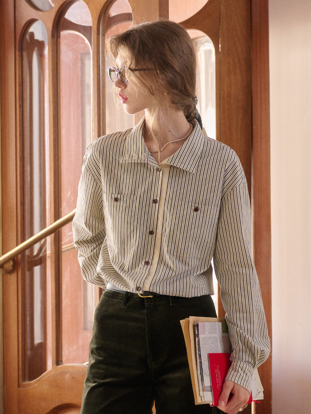 Della Stand Collar 100% Cotton Shirt