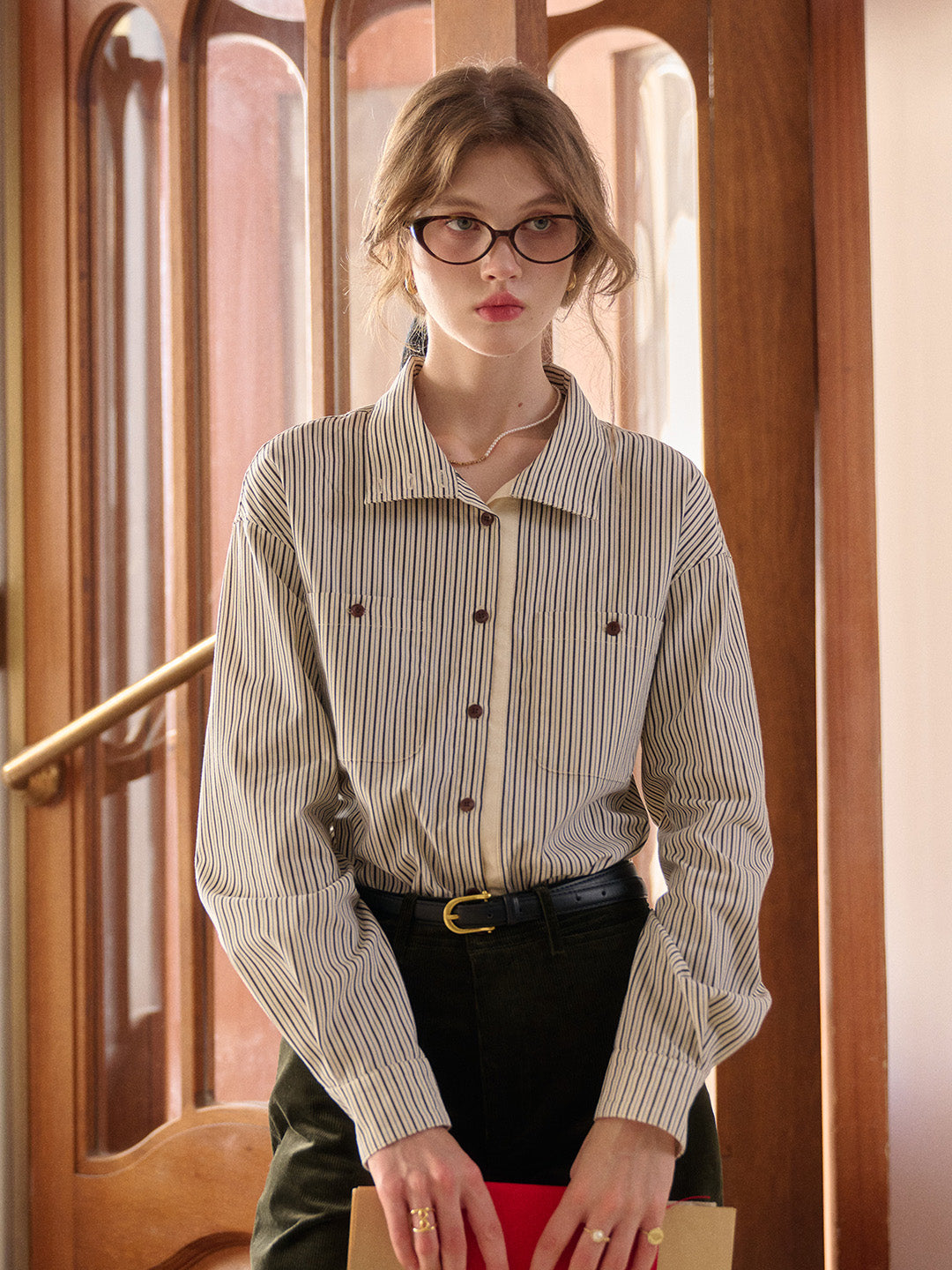 Della Stand Collar 100% Cotton Shirt