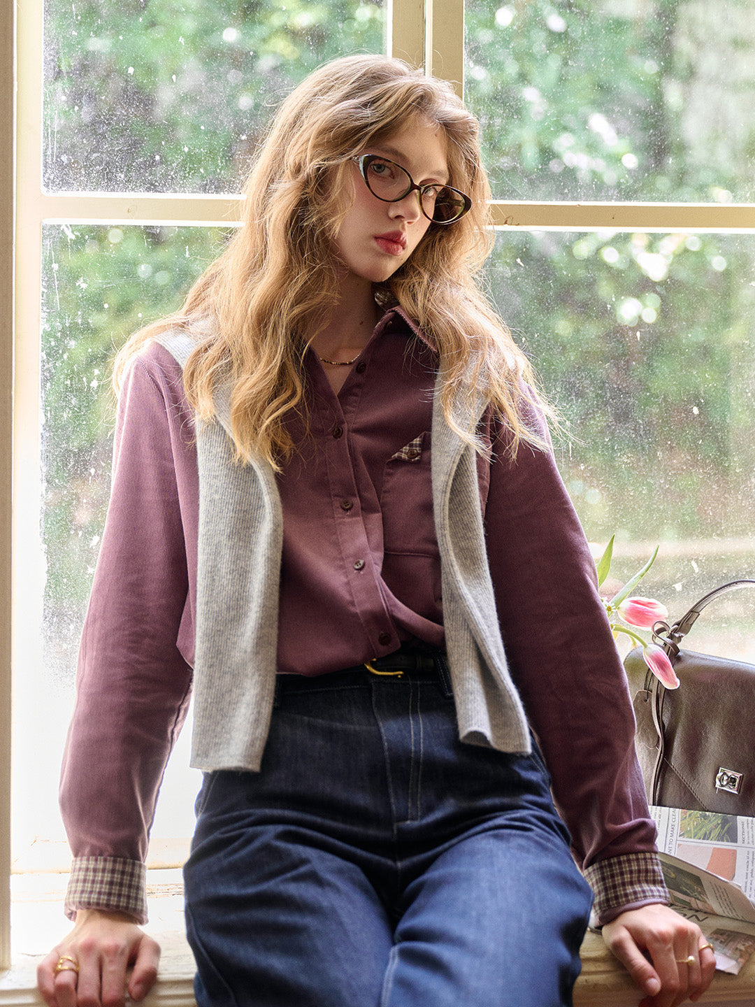 Davina Notch Lapel 100% Cotton Shirt
