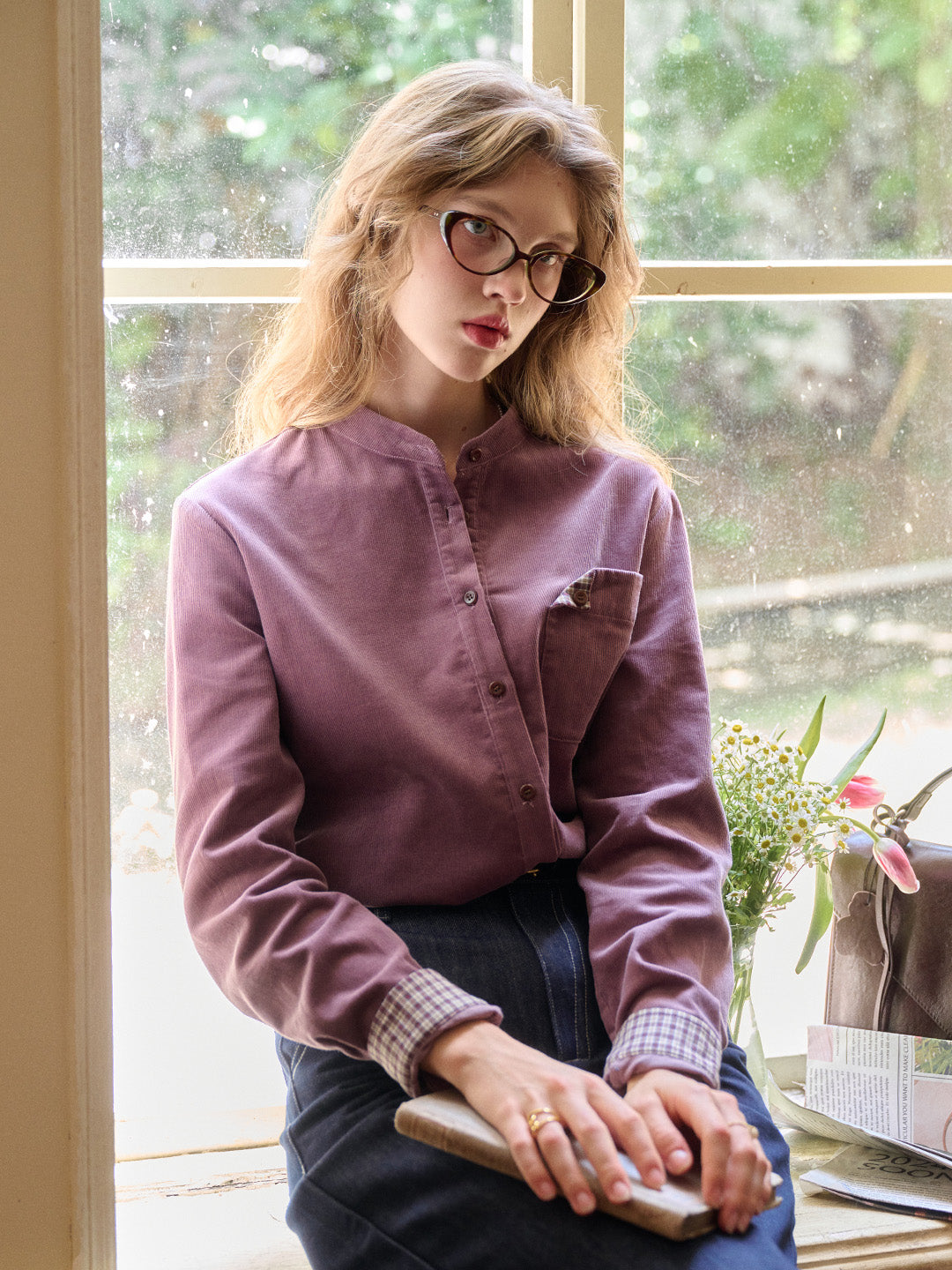 Davina Notch Lapel 100% Cotton Shirt