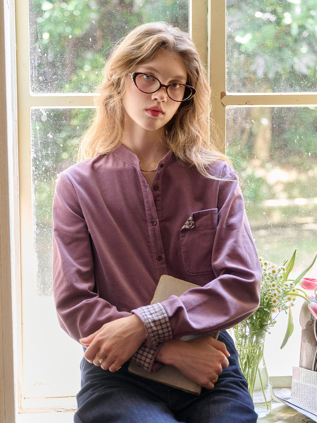 Davina Notch Lapel 100% Cotton Shirt