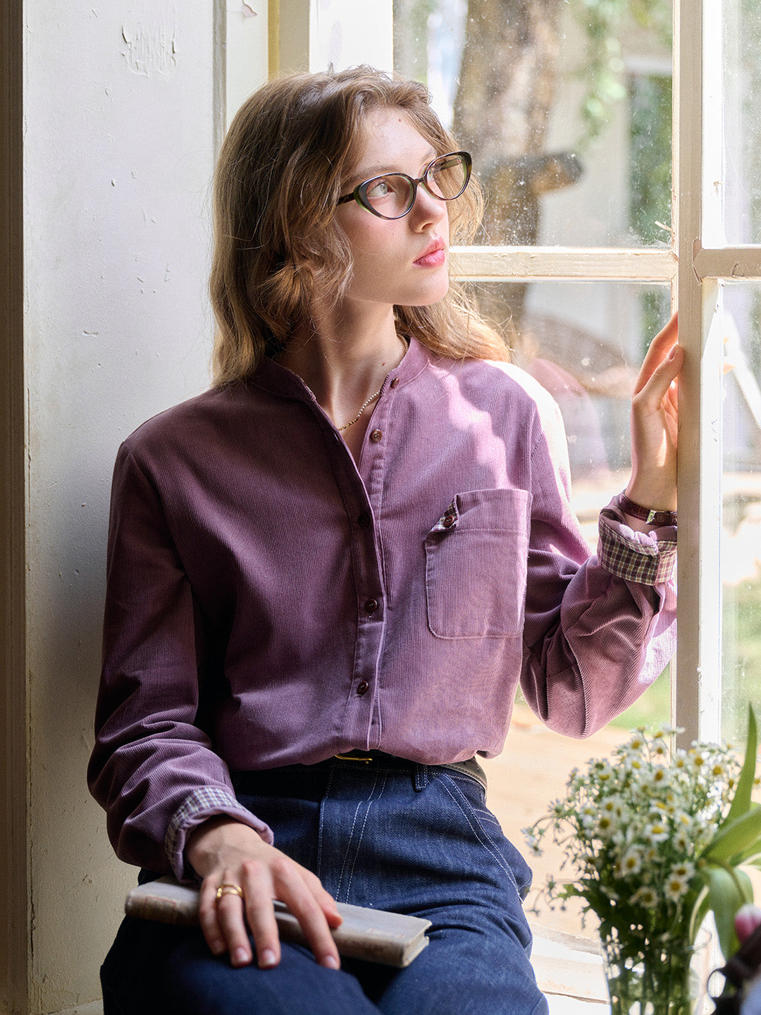 Davina Notch Lapel 100% Cotton Shirt