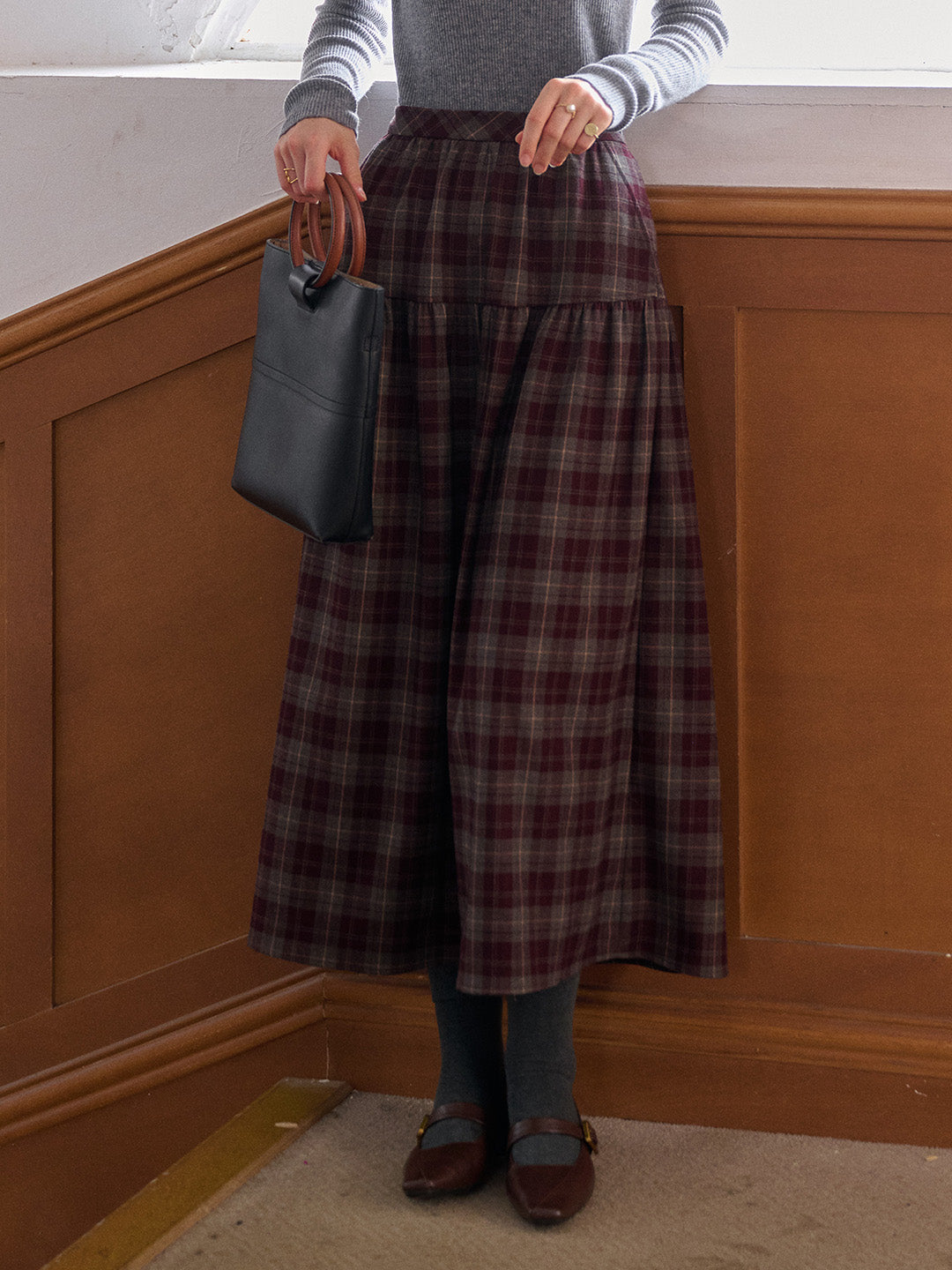 Melina A-Line Plaid Skirt