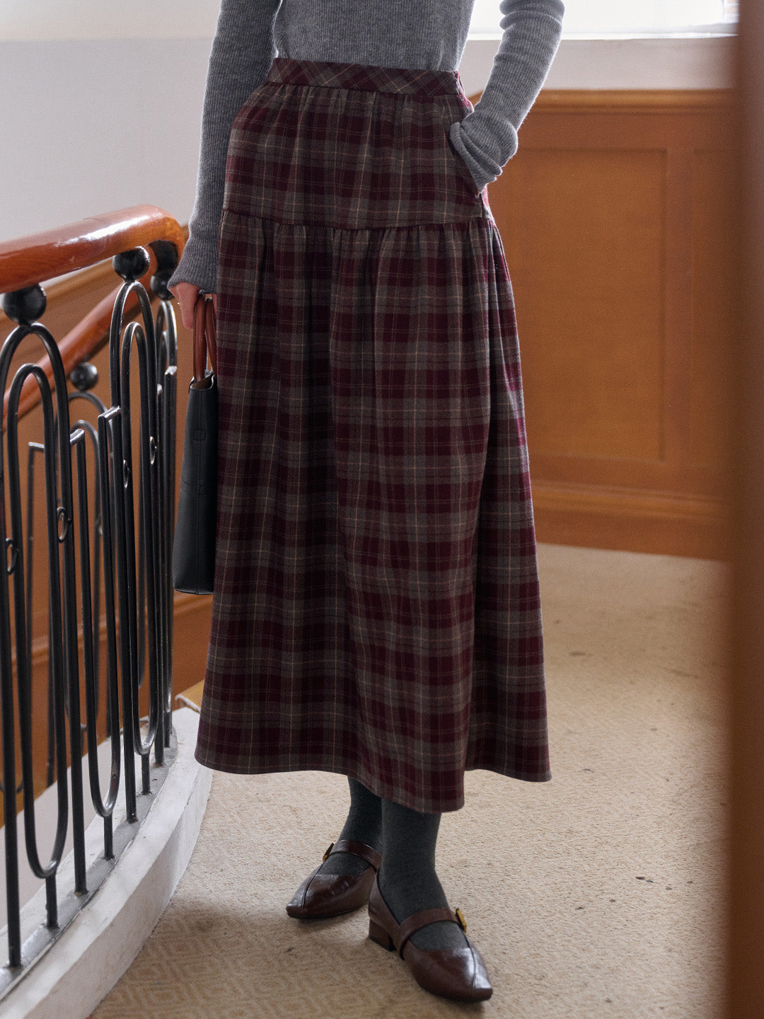 Melina A-Line Plaid Skirt