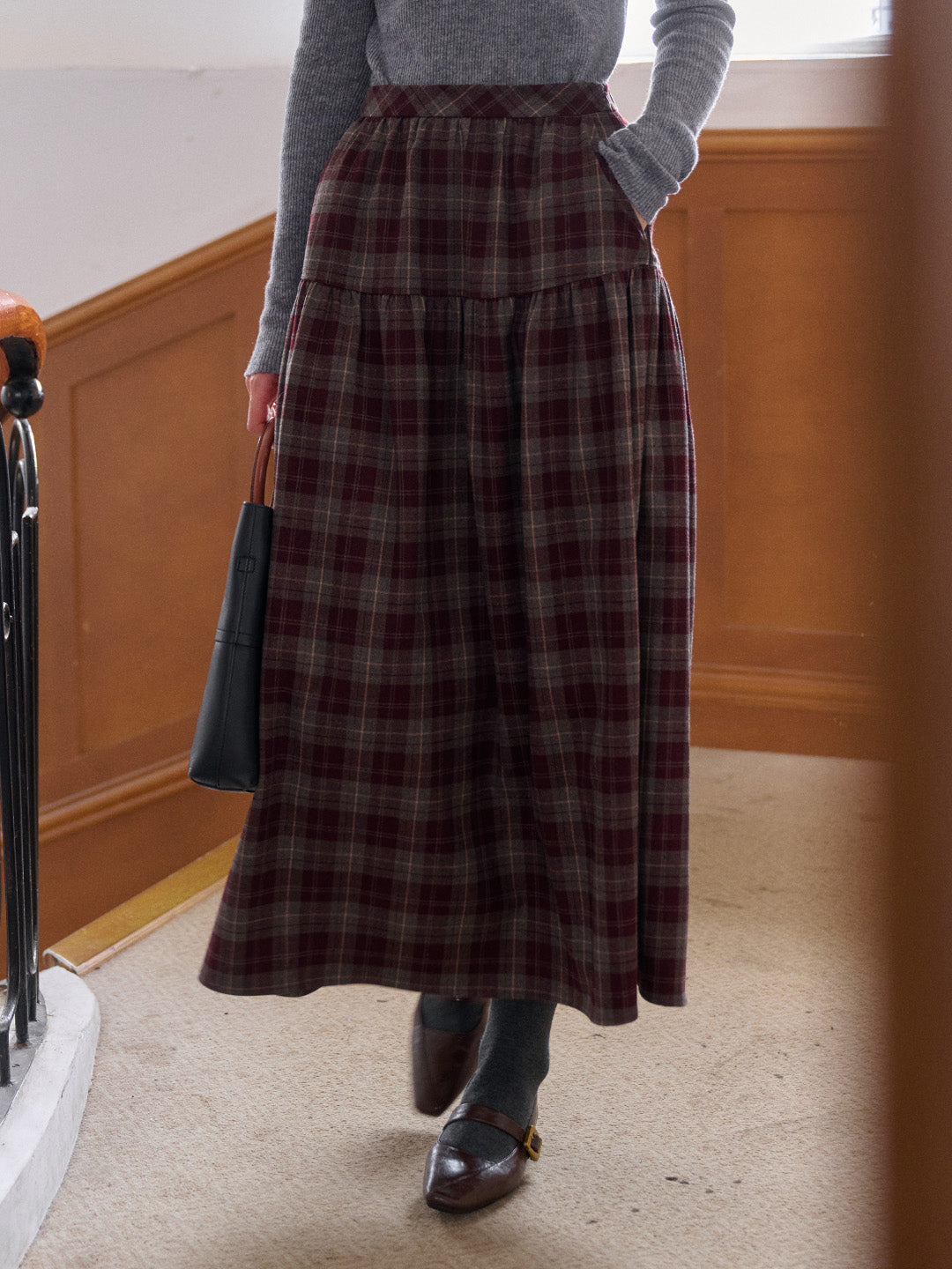 Melina A-Line Plaid Skirt