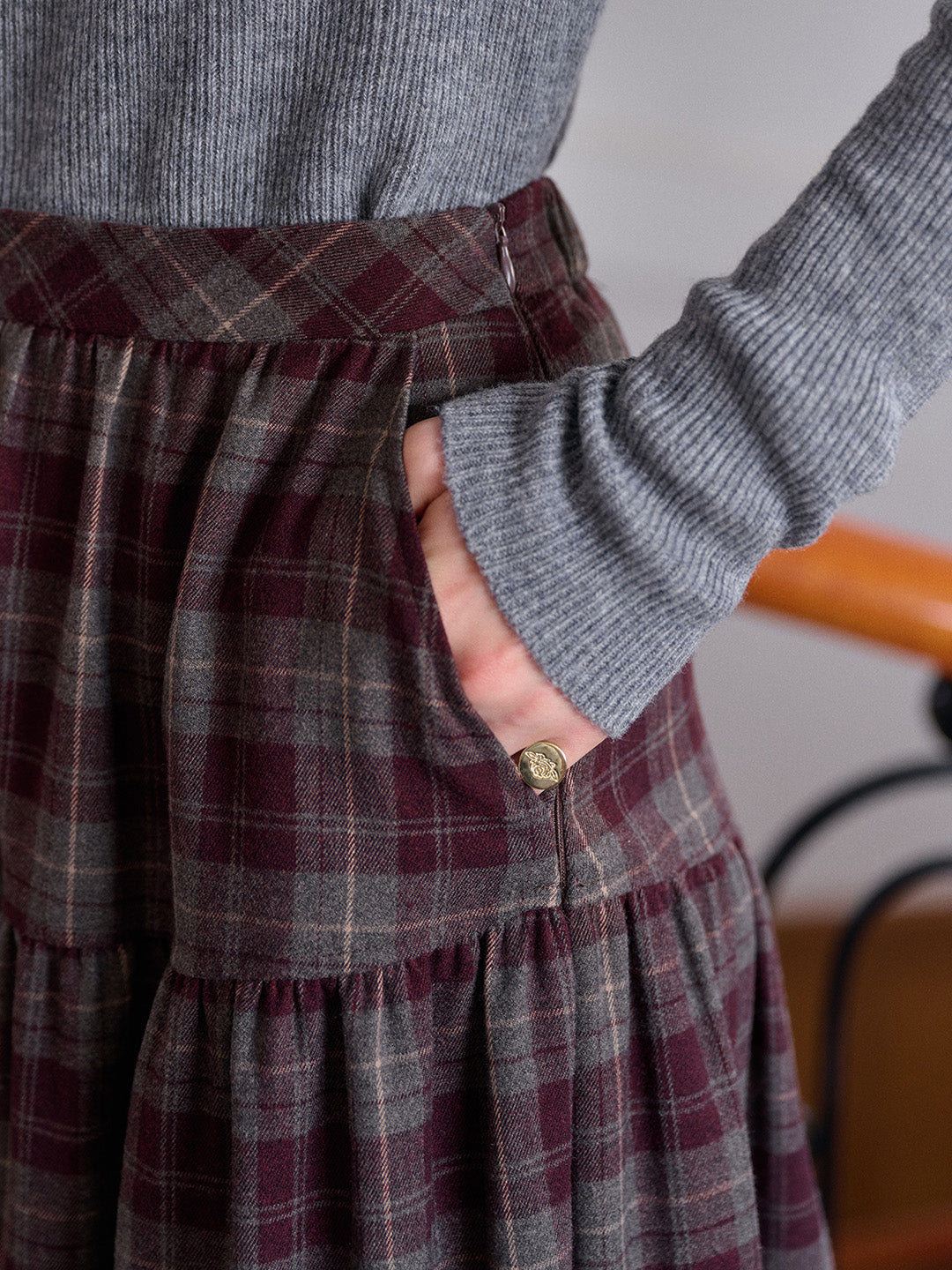 Melina A-Line Plaid Skirt