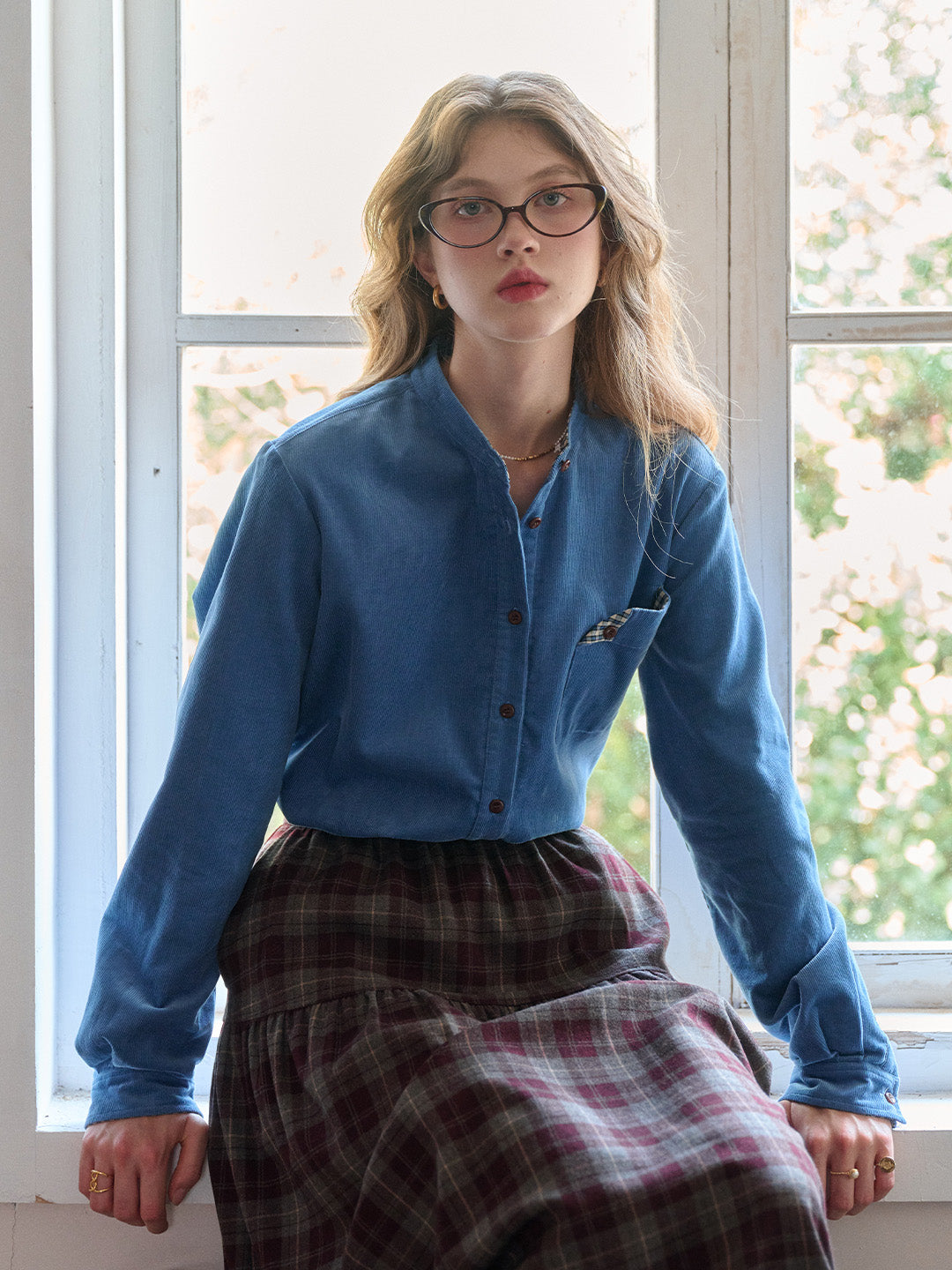 Davina Notch Lapel 100% Cotton Shirt