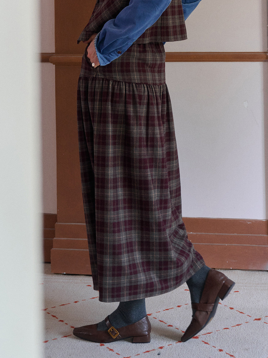 Melina A-Line Plaid Skirt