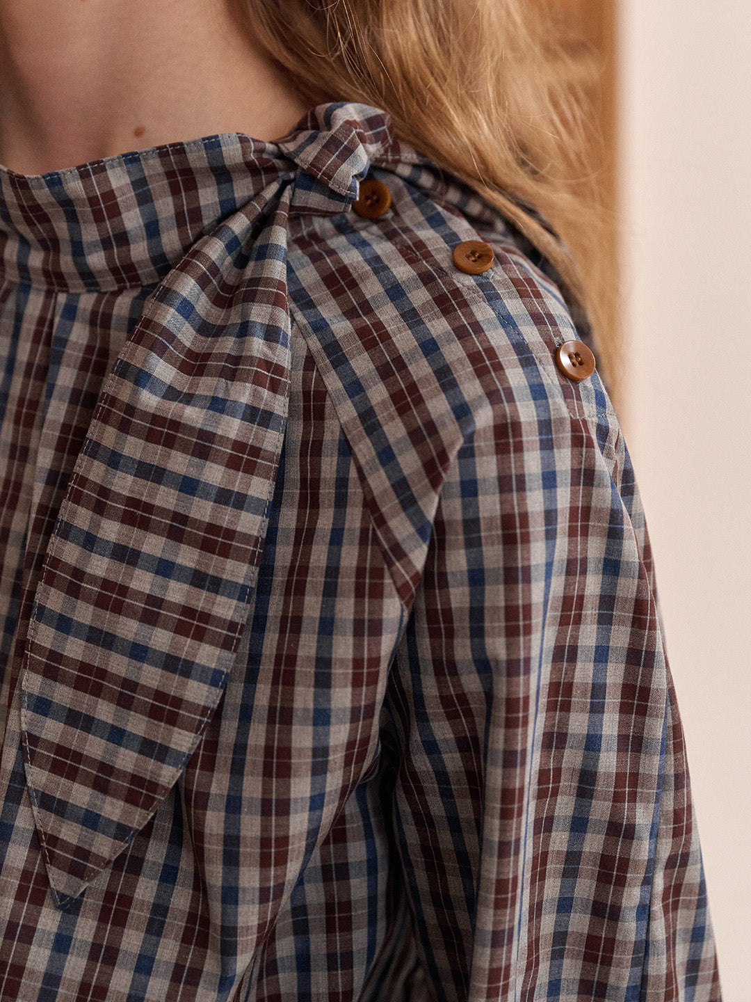 Emberly Stand Collar 100% Cotton Blouse