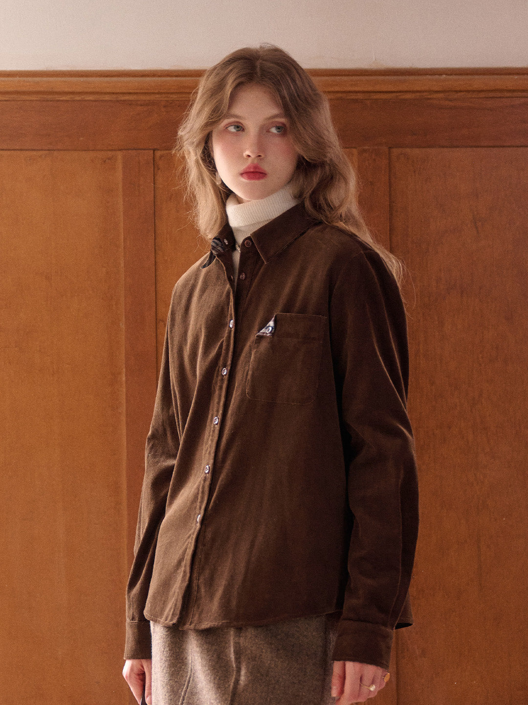 Davina Removable Notch Lapel 100% Cotton Shirt